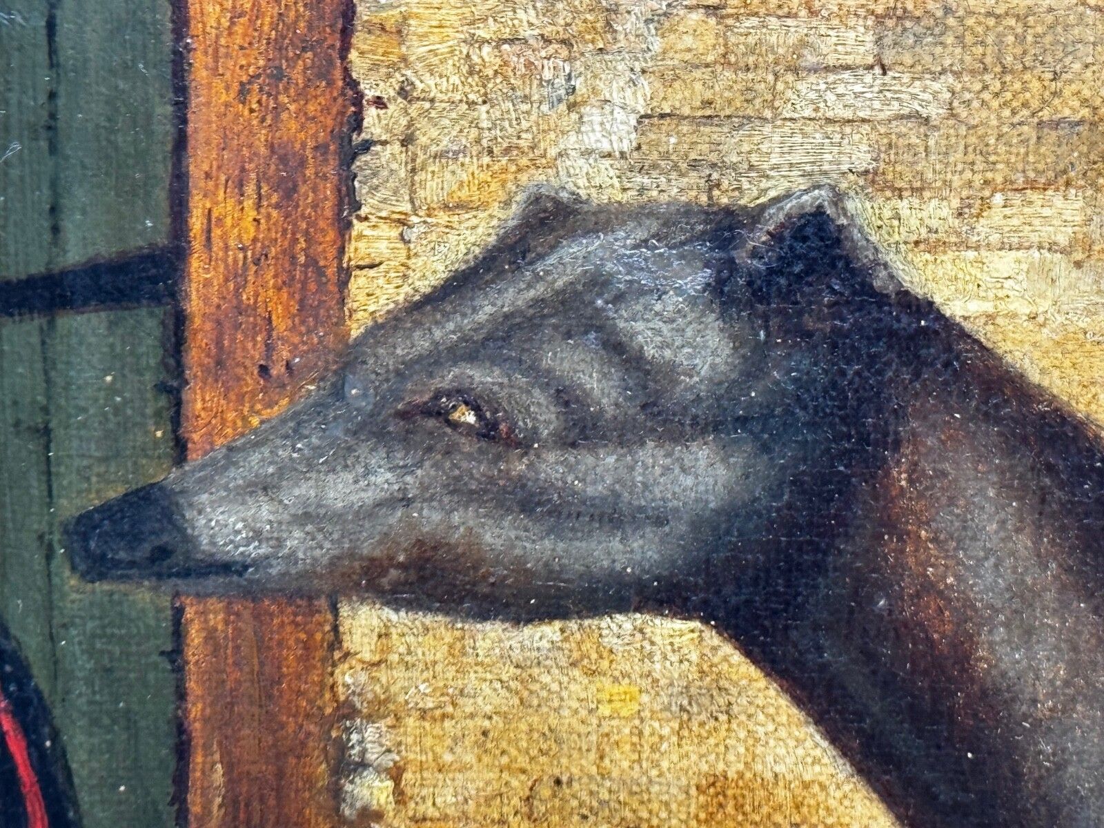 photo vinterior 19th Century Oil Painting Prized Sporting Greyhound Racing Champion After Edwin Landseer