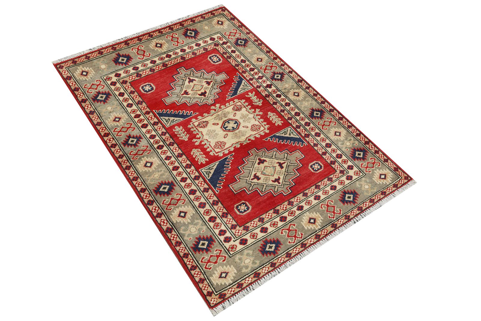 Handgemaakt Caucasian Kazak Geometrisch Tribaal Vloerkleed 100 x 142 cm photo furniture