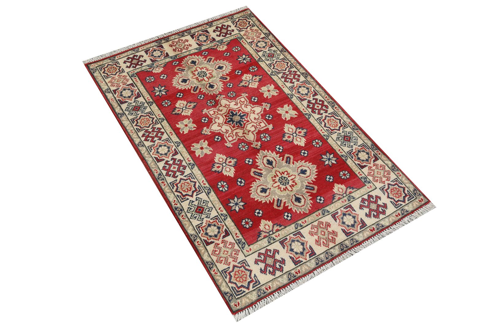 Hand Knotted Afghan Kazak Boho Living Room Bedroom Rug 84 X 131 Cm photo furniture