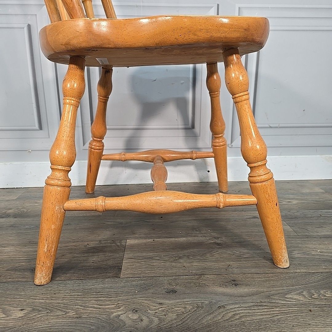 photo furniture Retro Vintage Dining Chair Solid Wooden Hoop Back Windsor Seat Beech Blonde