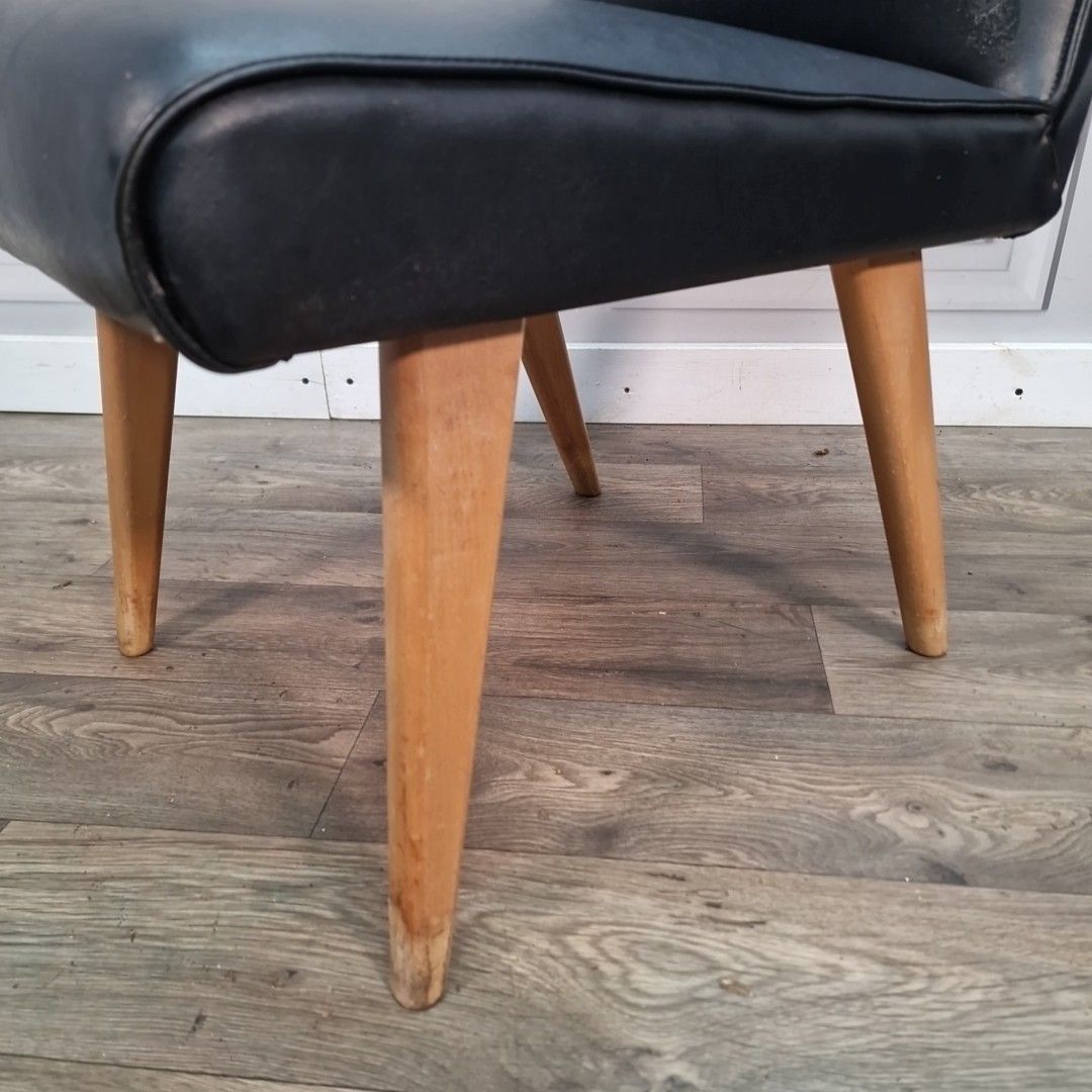 photo for sale Vintage Cocktail Chair Mid Century Vinyl Easy Lounge Retro Scandi Mcm Danish