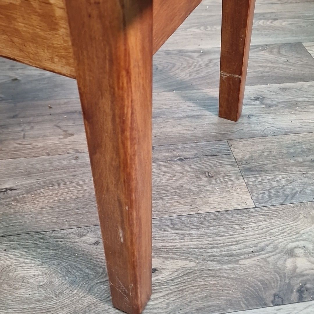 photo vinterior Vintage Danish Coffee Table Mcm Mid Century Modern Wooden Slatted Atomic Retro