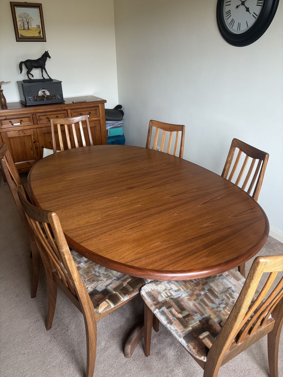 G Plan Extendable Dining Table And Six Chairs photo furniture
