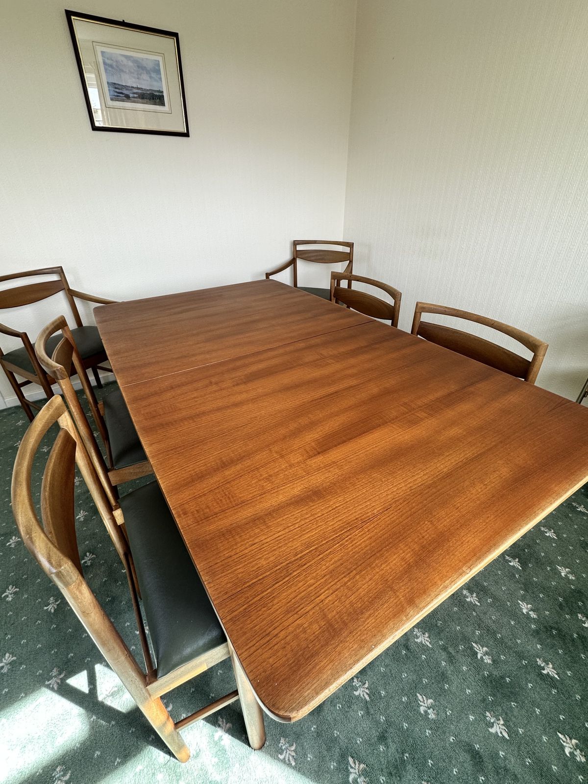 Mid Century A.H. McIntosh Dunvegan T3 Teak Extending Dining Table & 6 Chairs