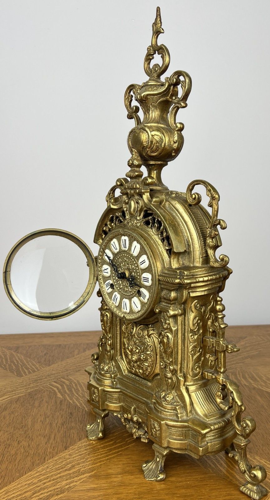 Clock Vintage Style Brass Ornate Mantel Clock Decorative Table Clock Lot 6038 photo Home Decor
