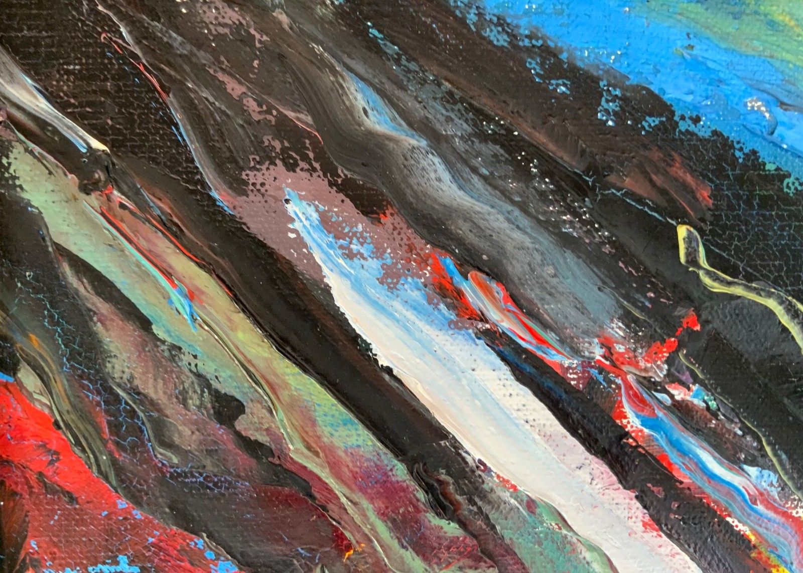 Small Vintage Abstractionism Painting Landscape, Signed Axel 1970s photo 196.0
