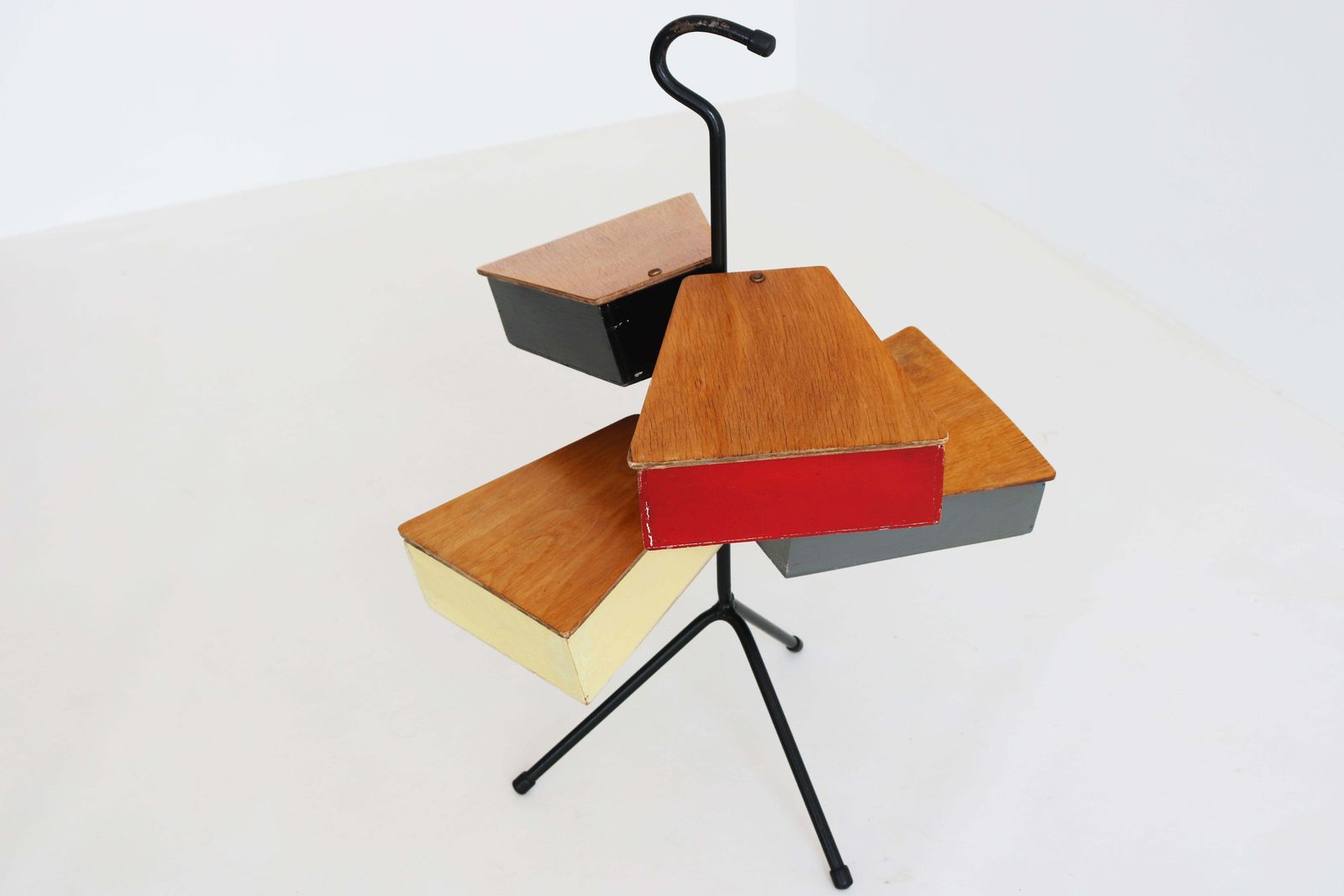 Furniture Mid Century Dutch Design Sewing Box Stand By Joost Teders For Metalux 1950 Table photo
