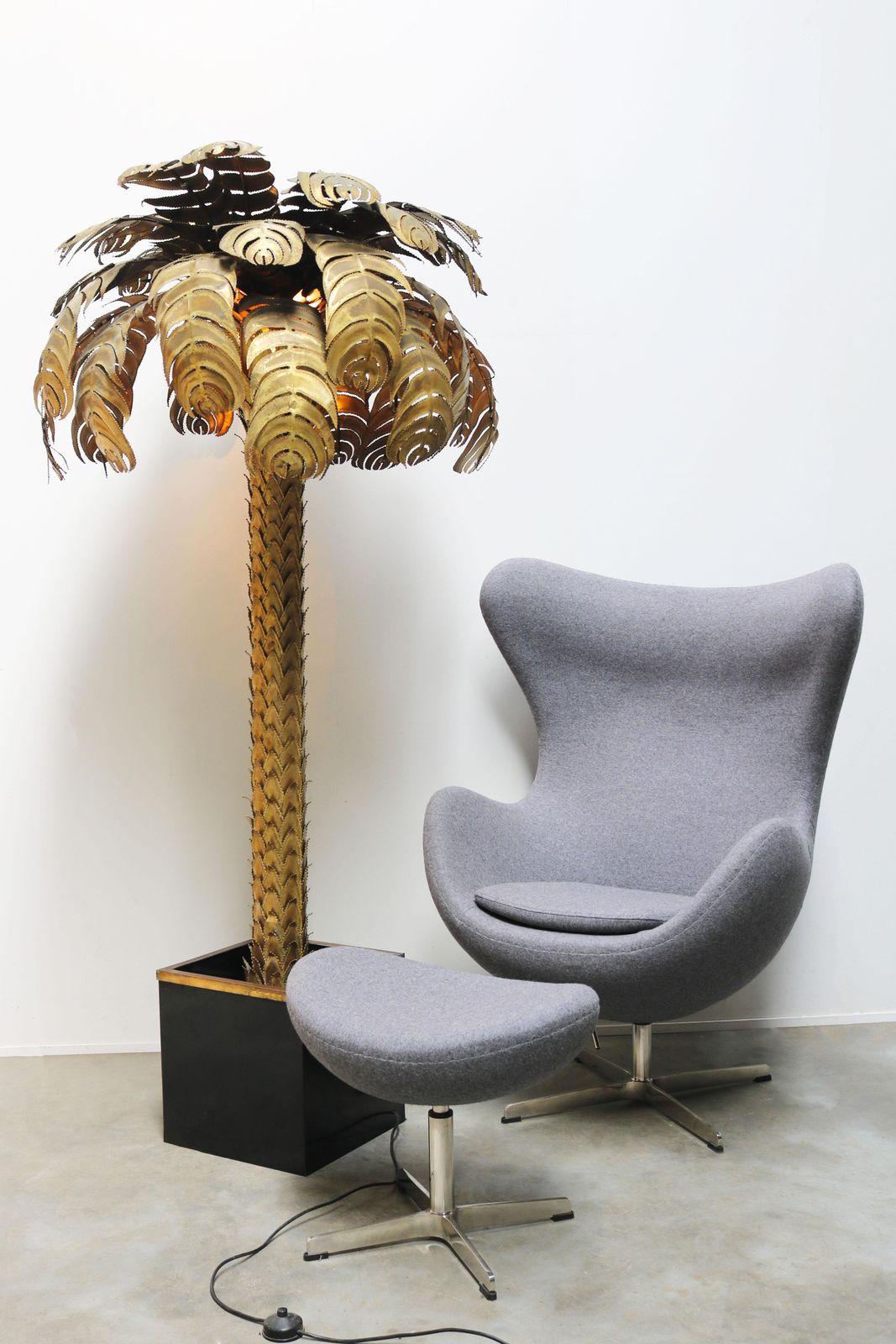 Large 195cm Palm Floor Lamp By Christian Techoueyres For Maison Jansen 1970 photo Lighting