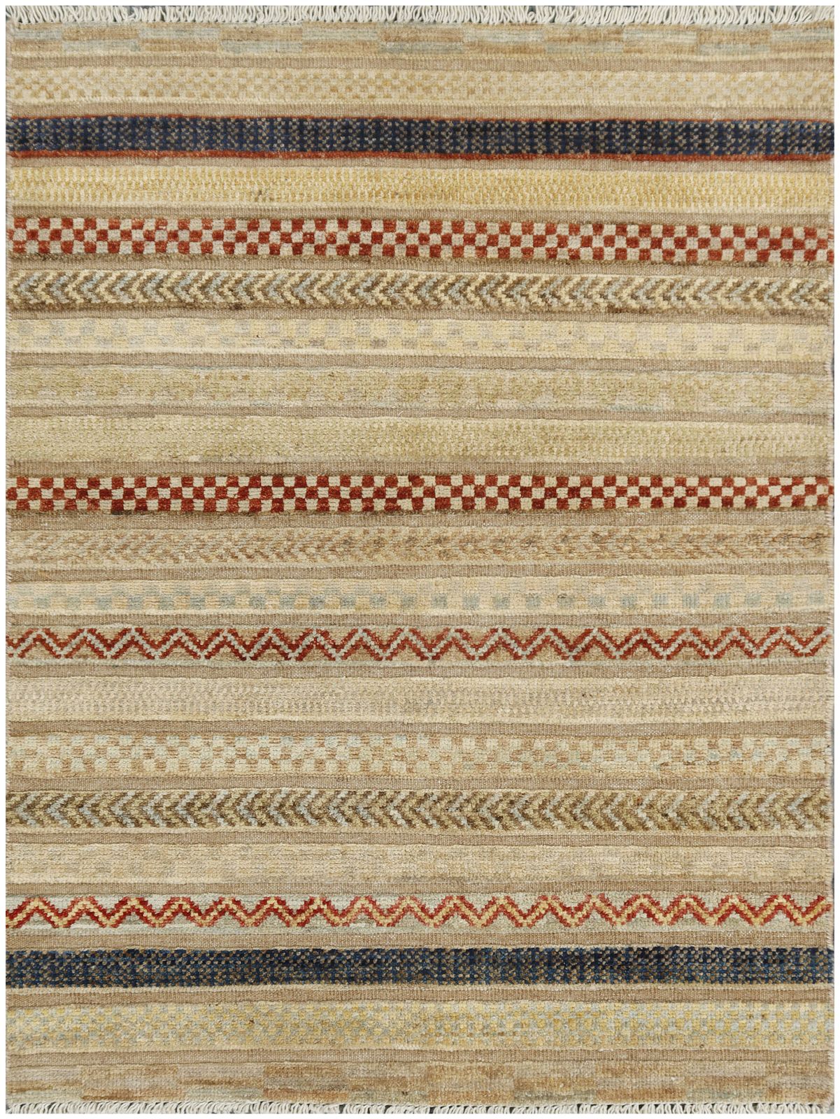 Modern Afghan Gabbeh Striped Tribal Khorjin Style Rug