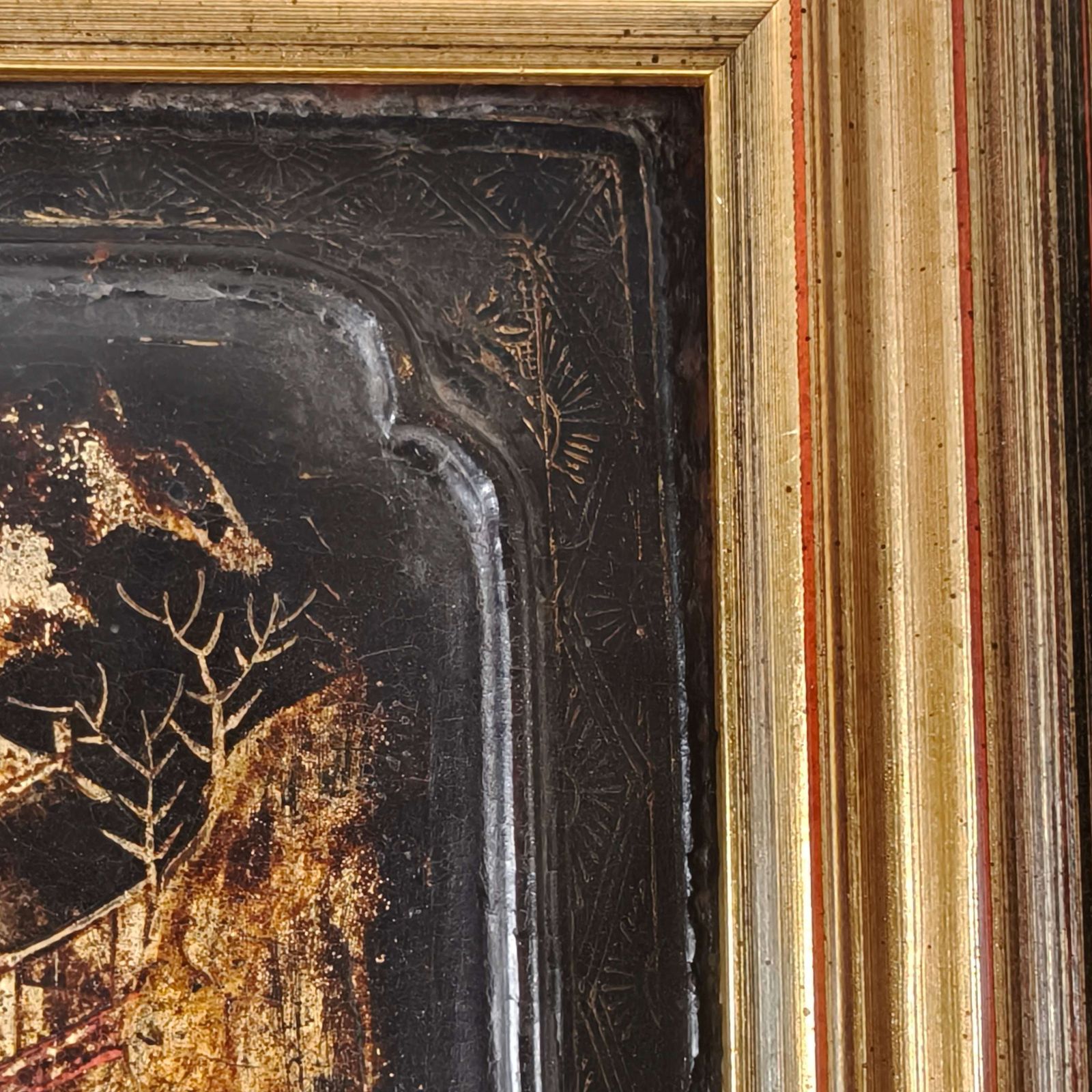 Striking Pair Of 19th Century Chinoiserie Panels In Gilt Frames Art photo vintage
