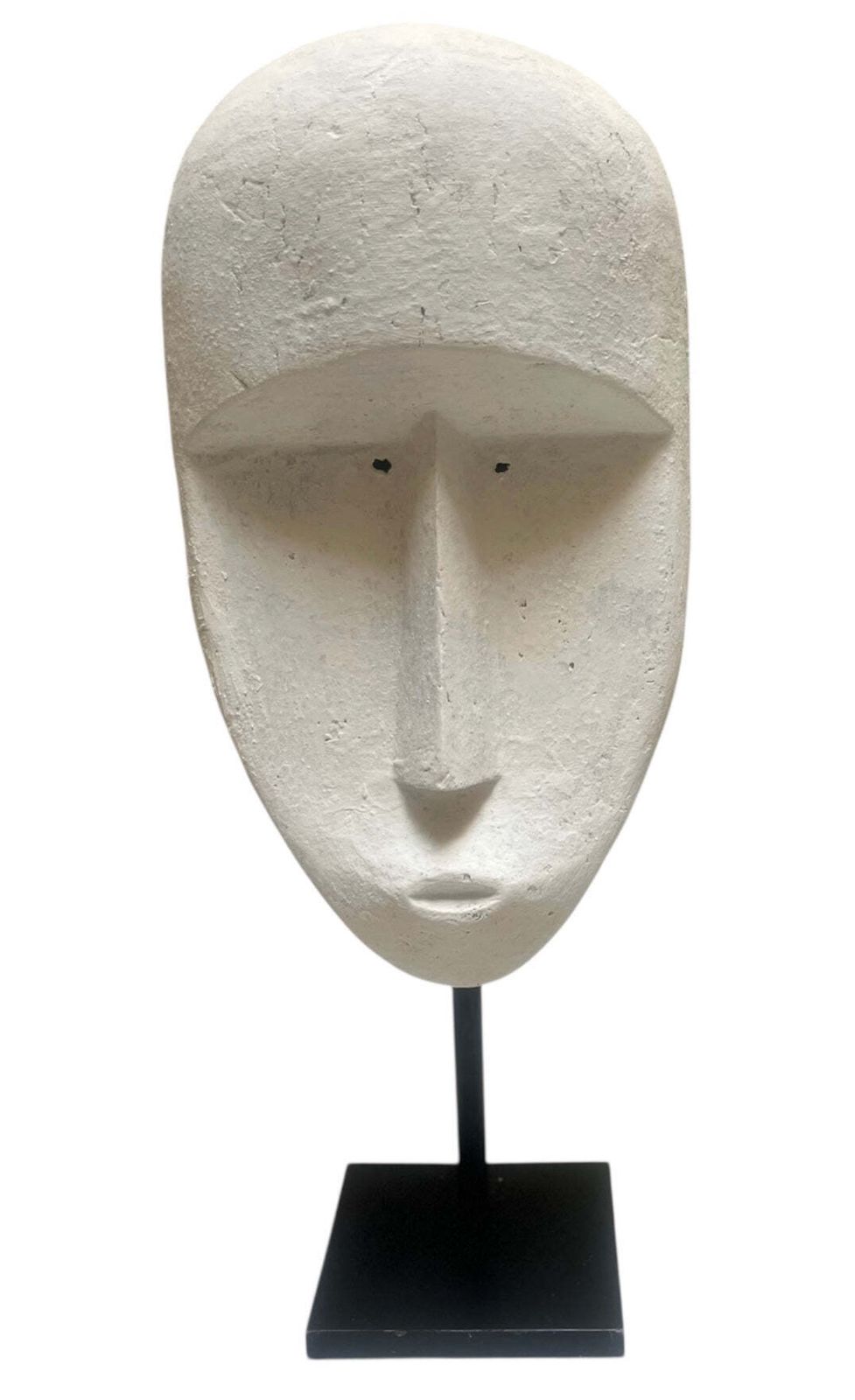 Huge Timor Mask Sculpture No 2 Of A Pair Contemporary Chalk White Mask photo furniture