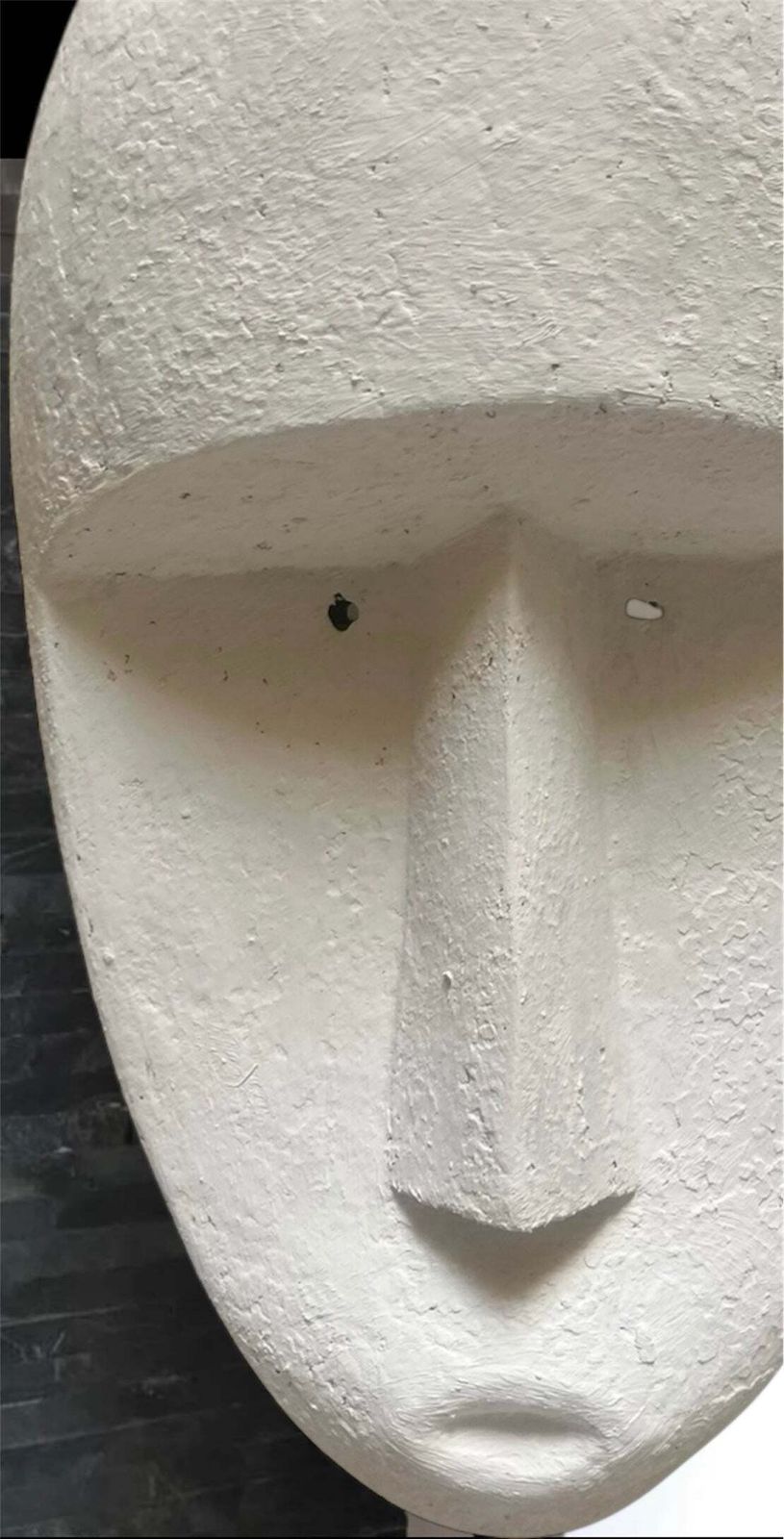 Huge Timor Mask Sculpture No 1 Of A Pair Contemporary Chalk White Mask photo furniture