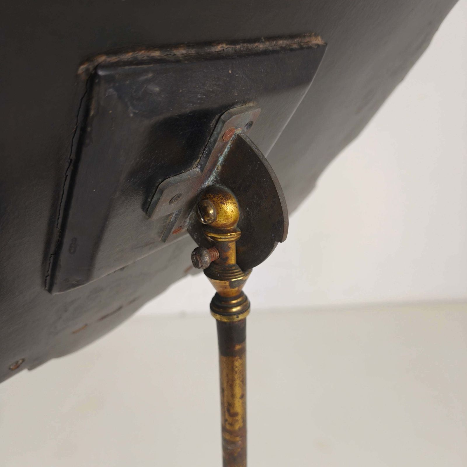 Home Decor Antique French Papier Mâché Lacquer Music Stand With Mother Of Pearl Inlay C.1880 photo