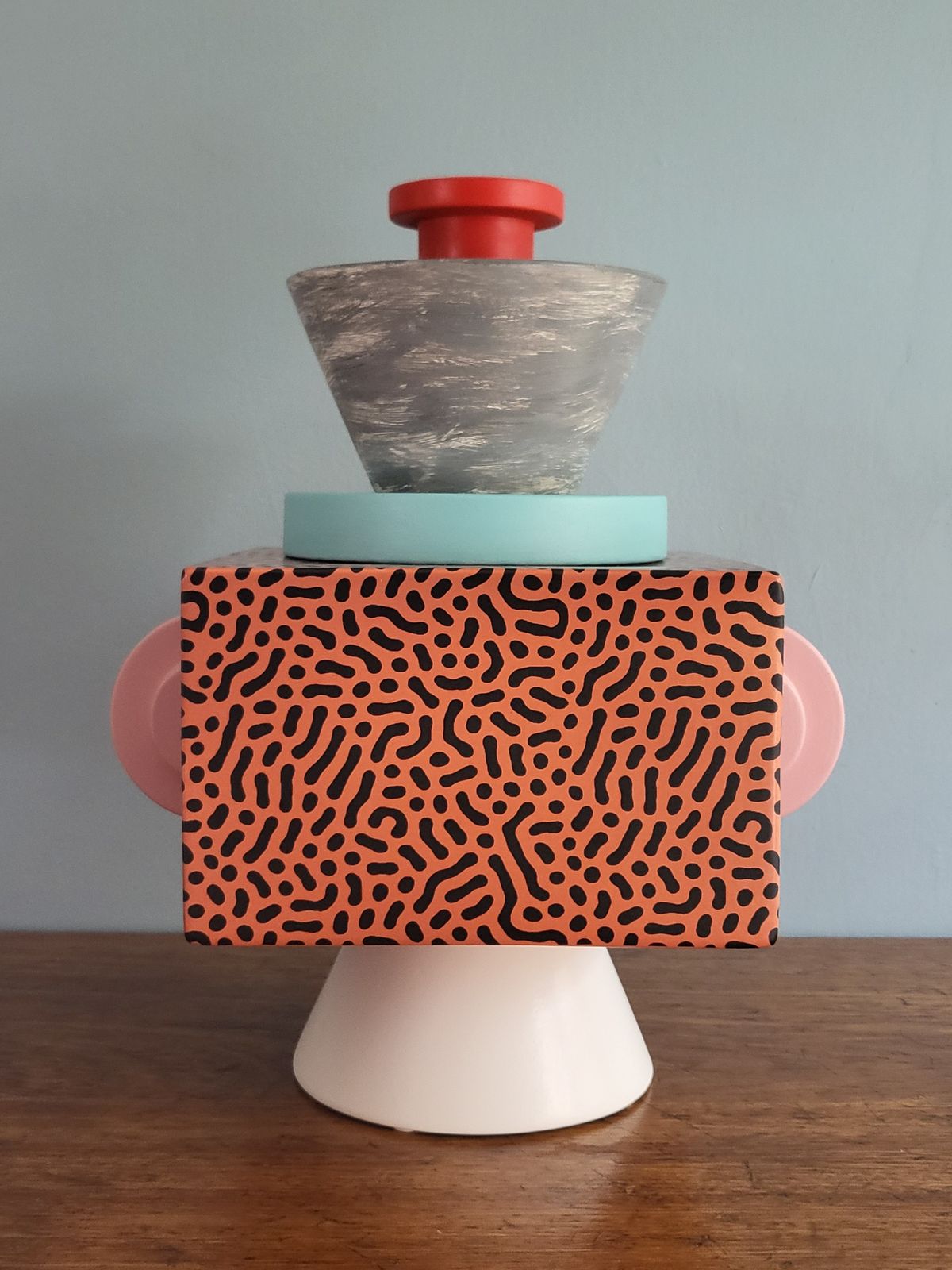 Memphis Milano Style Abstract Geometric 80's Style Gio Schiano Sculpture. Ettore Sottsass Inspired.