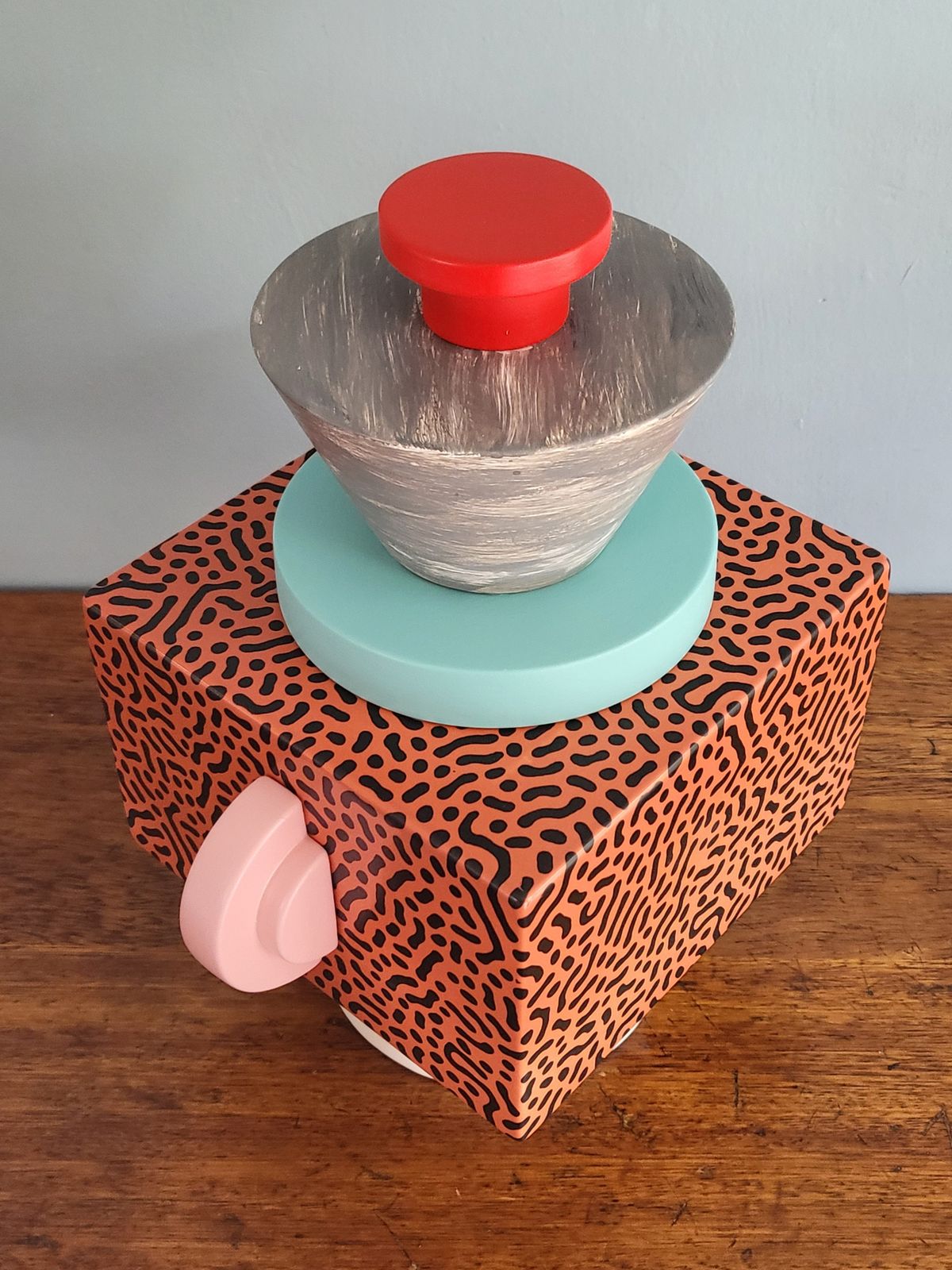 Memphis Milano Style Abstract Geometric 80's Style Gio Schiano Sculpture. Ettore Sottsass Inspired. photo Art