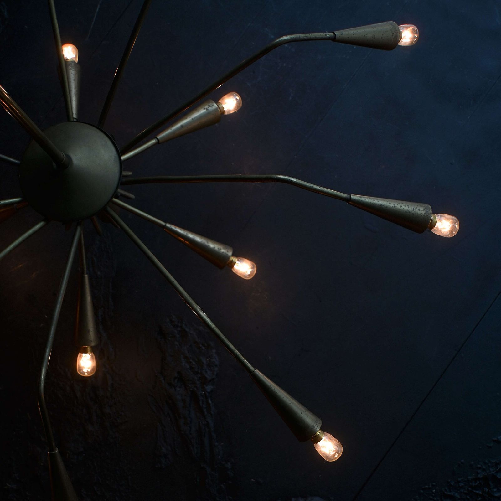 Mid 20th Century Italian Brass Sputnik Ceiling Light photo for sale