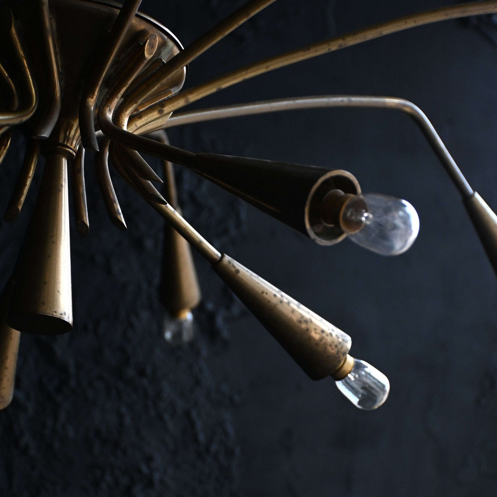 photo furniture Mid 20th Century Italian Brass Sputnik Ceiling Light