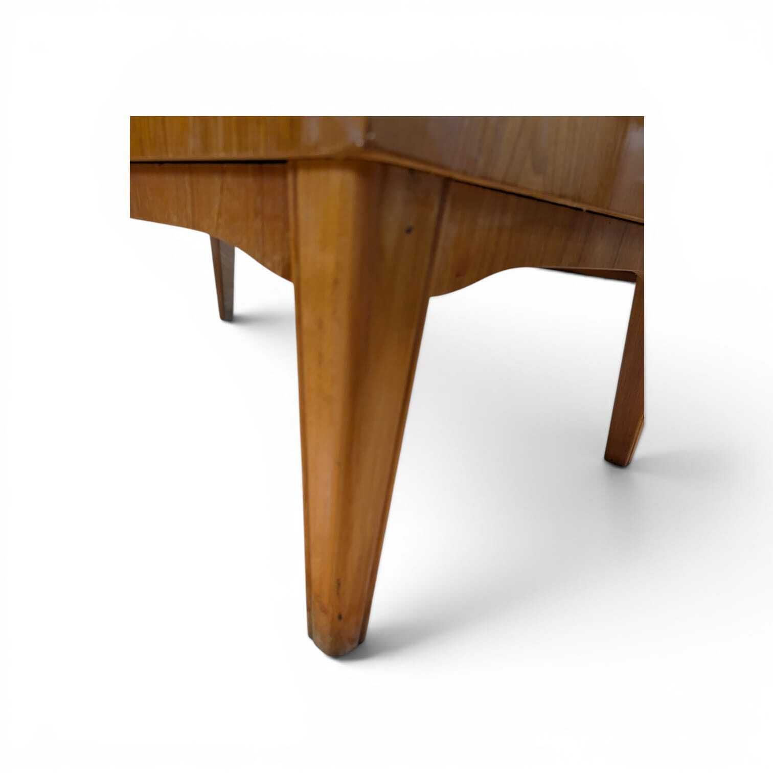 photo furniture Vintage Scandinavian Teak Roll‑Top Secretary Desk, 1950s Mid Century Writing Bureau