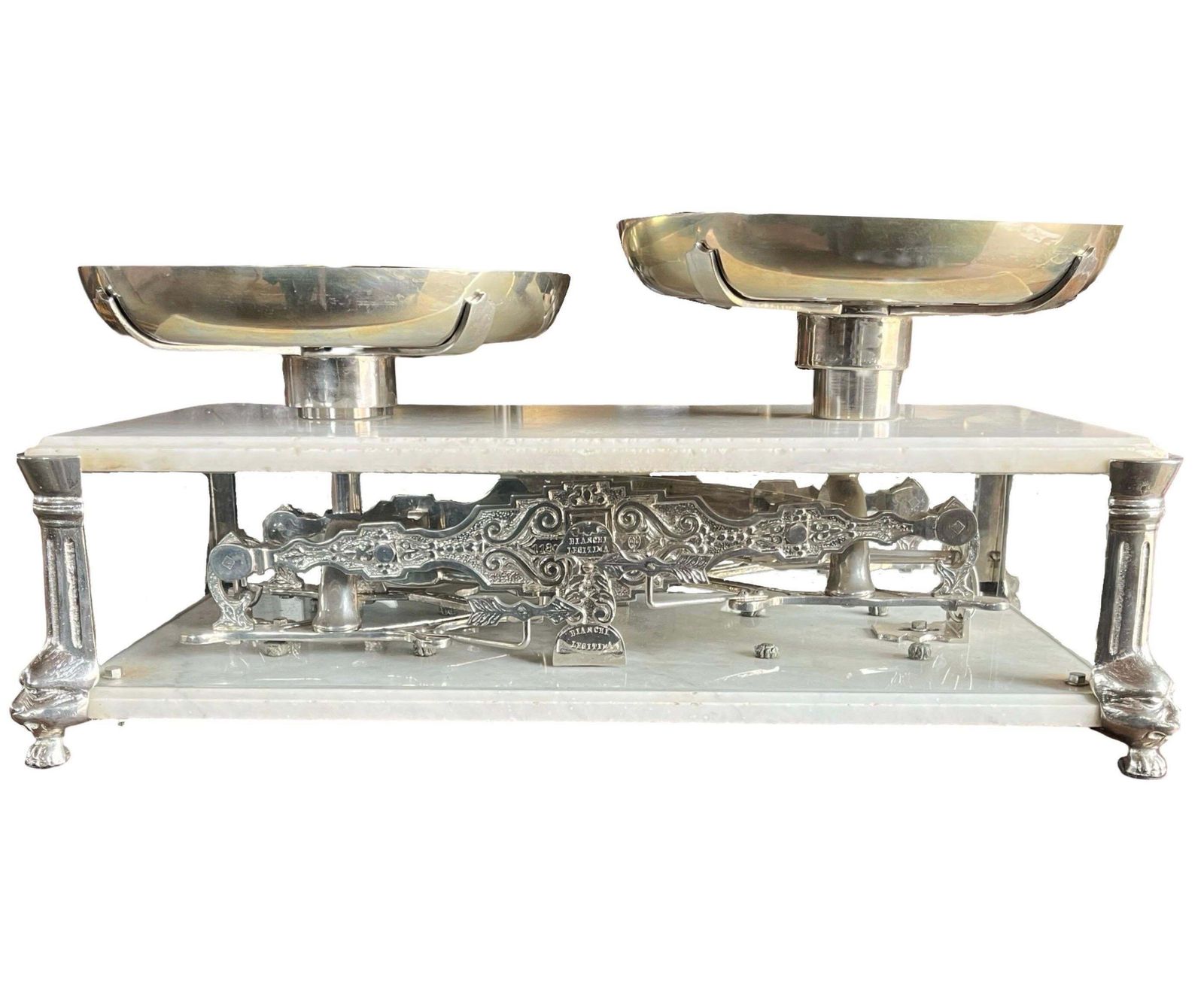 Bianchi Legitima Early 1900s Marble And Glass Balance photo vintage