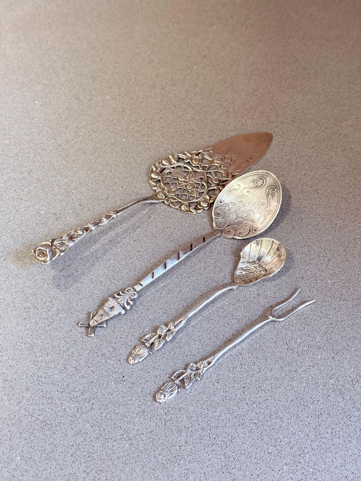 Antiek Zweeds Sterling Zilver Hors D'oeuvre & Dessert Serveerset, 1949 photo furniture