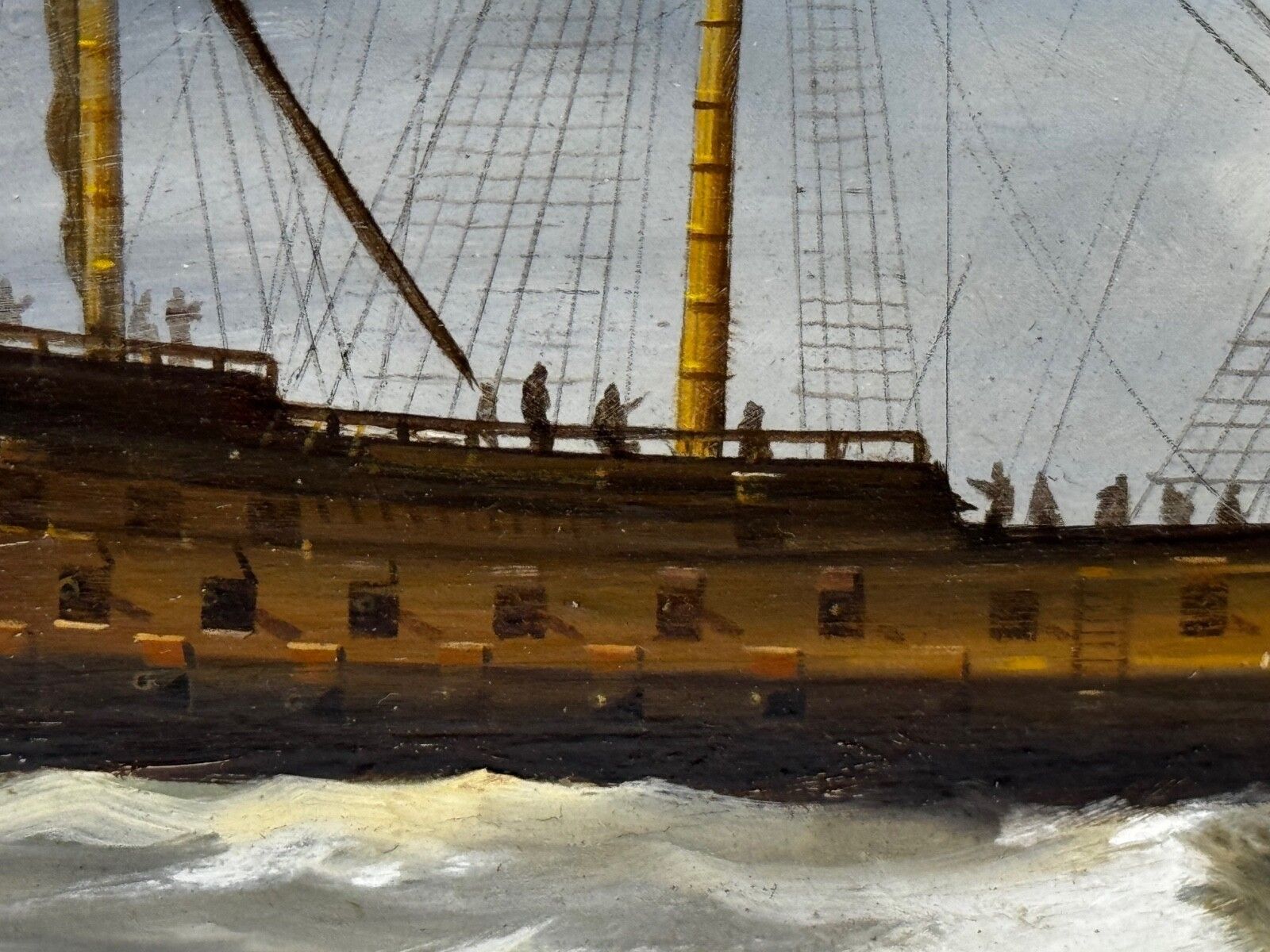 photo vinterior Slag bij Quiberon Bay 1759, admiraal Hawke, overwinning op het Franse vloot van Conflans
