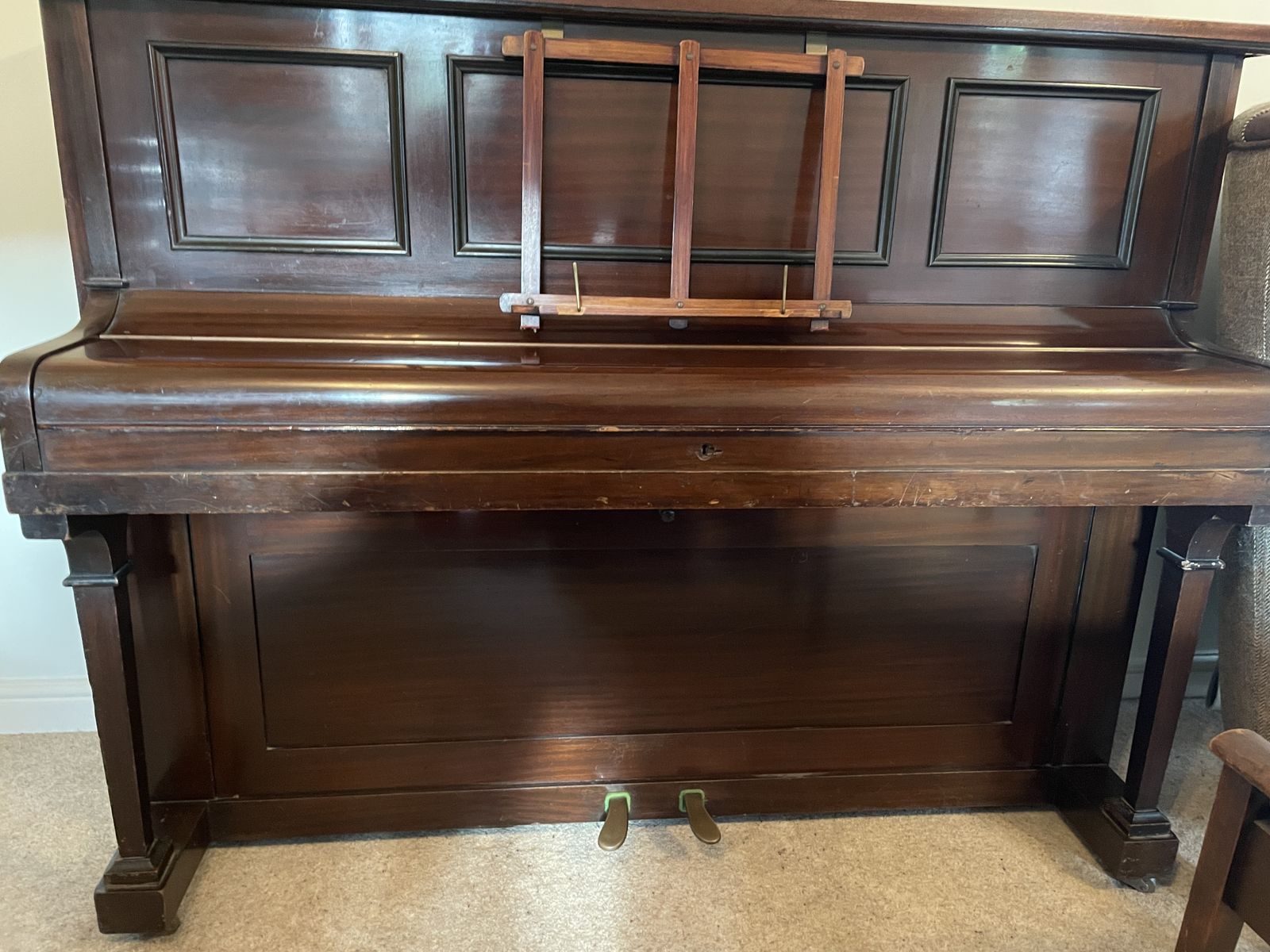 T.G. Payne Edwardian Mahogany Upright Piano – London, C.1905 (Working) photo for sale