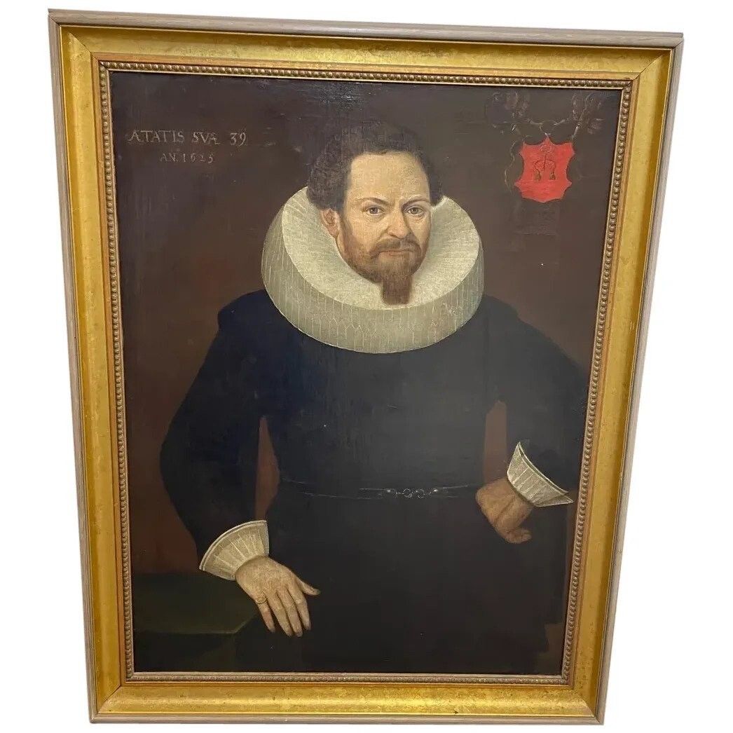 Olieverf portret Nederlandse welgestelde koopman in de stijl van Michiel Van Mierevelt ca. 1625