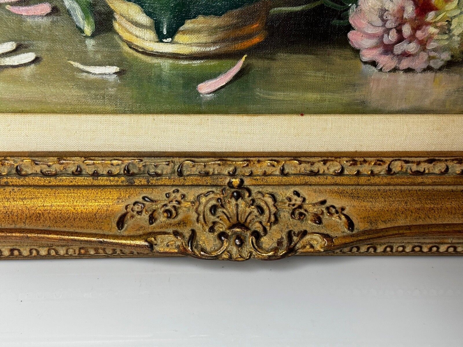 Victoriaans stilleven, olieverfschilderij, bloemen, chrysanten in vaas, Emily Selinger photo vinterior
