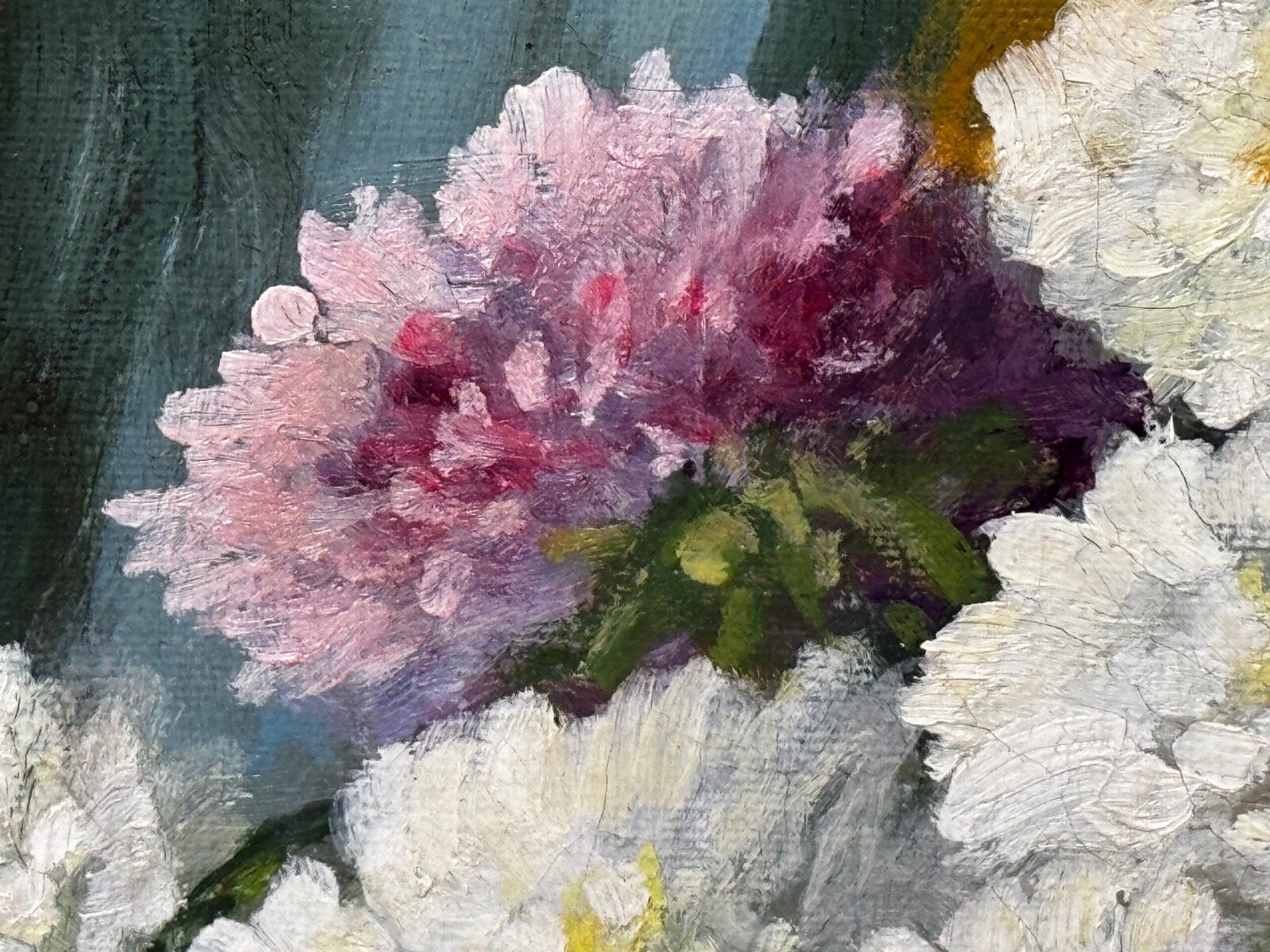 photo buy Victoriaans stilleven, olieverfschilderij, bloemen, chrysanten in vaas, Emily Selinger
