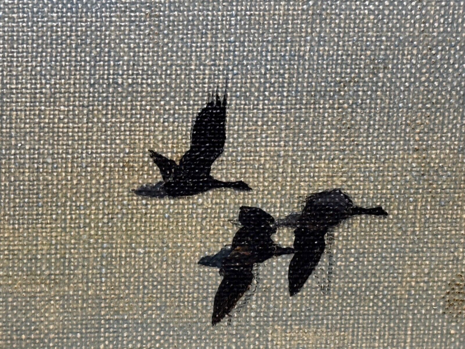 photo for sale Schilderij Skein Brandganzen Vliegend over Moeras The Fens South Holland Lincolnshire