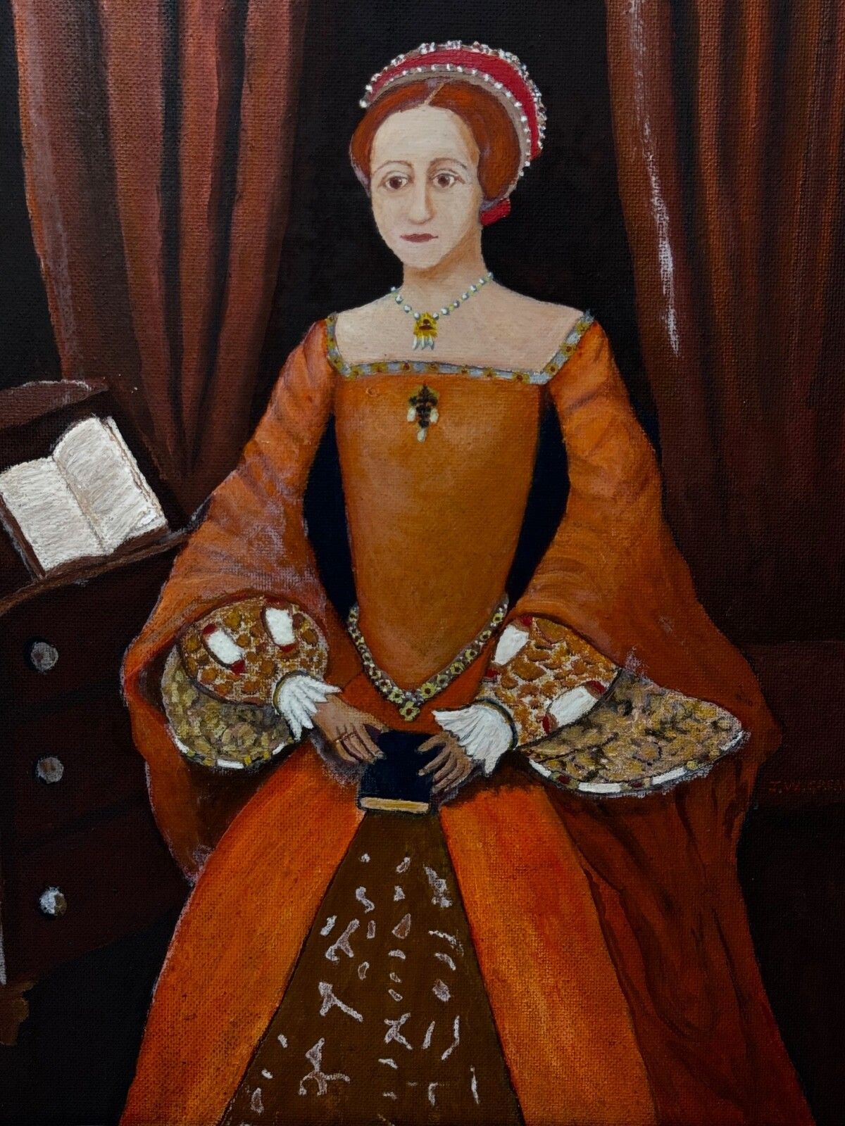 photo for sale Historic Oil Painting The Virgin Queen Elizabeth 1st When A Young Princess Framed