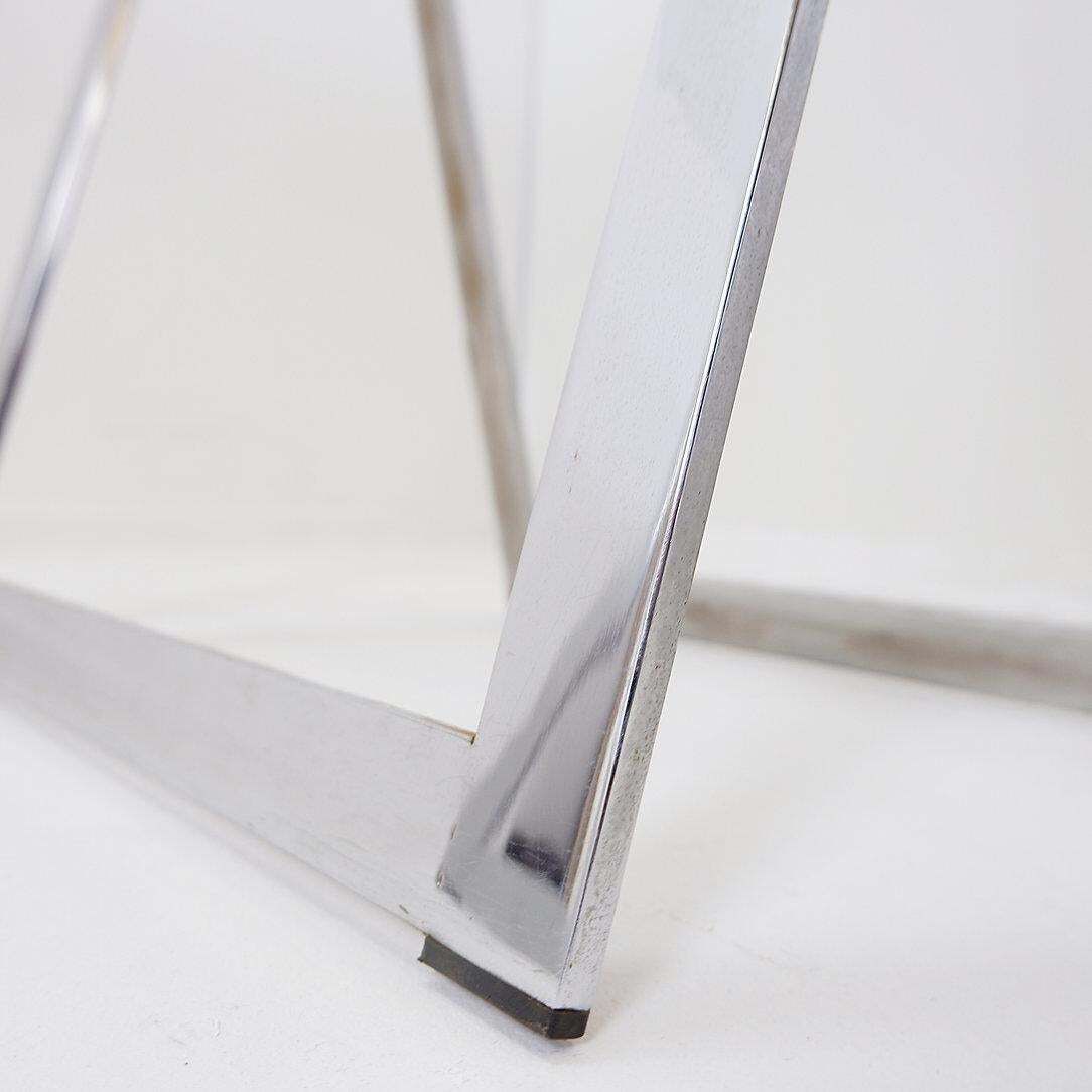 Mid Century Chrome Trestles Desk With Glass Top, Circa 1970 photo Furniture