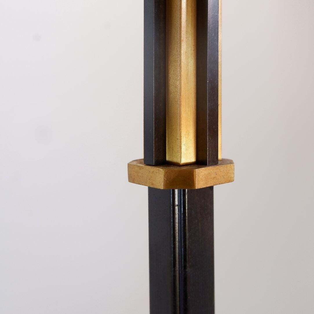 Hollywood Regency Torchiere Floor Lamp, Brass & Metal, Circa 1980 photo Lighting