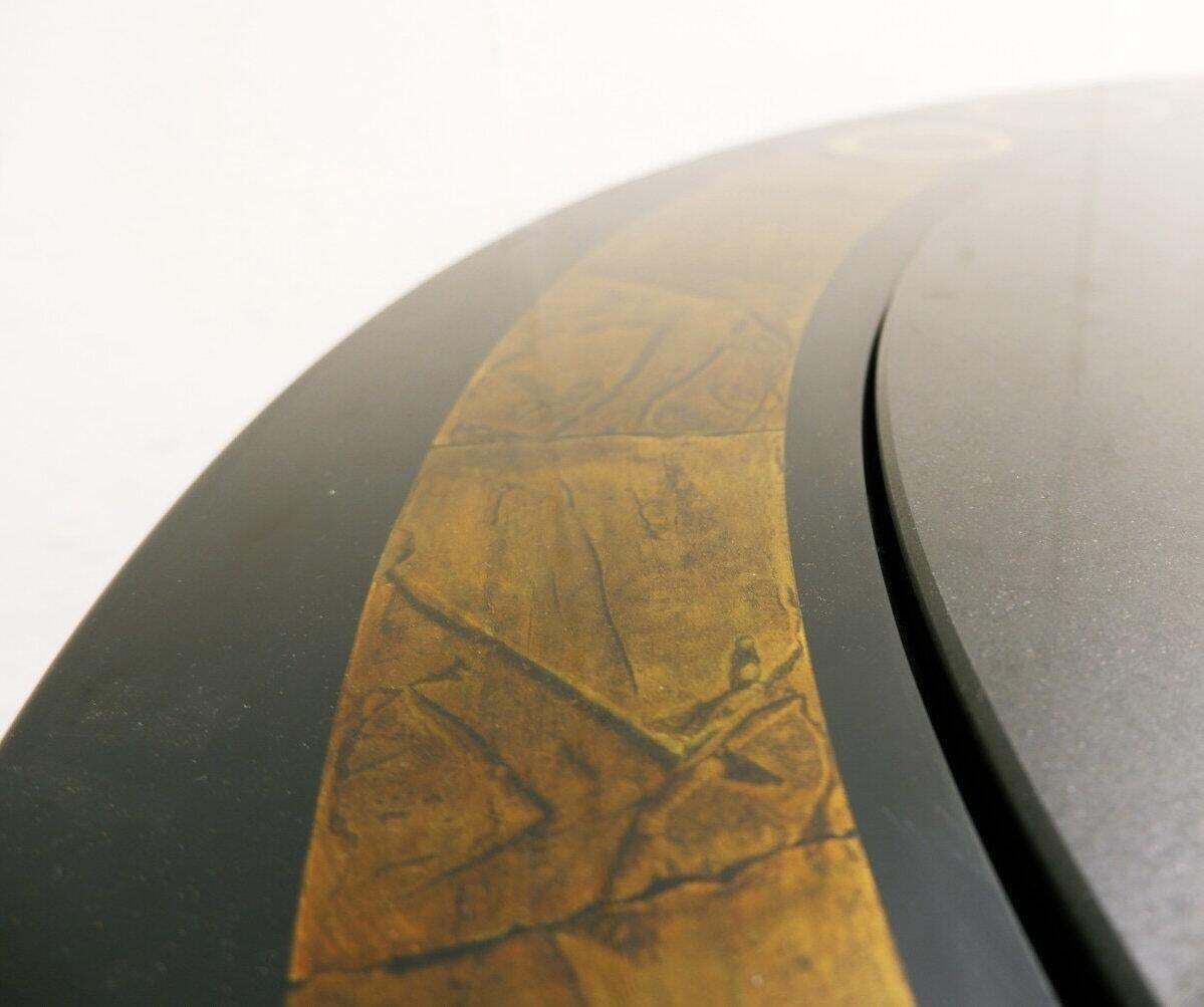Large Coffee Table By Antonio Lupi 1/1 Black Granit Top    Italy Circa 1970 photo buy