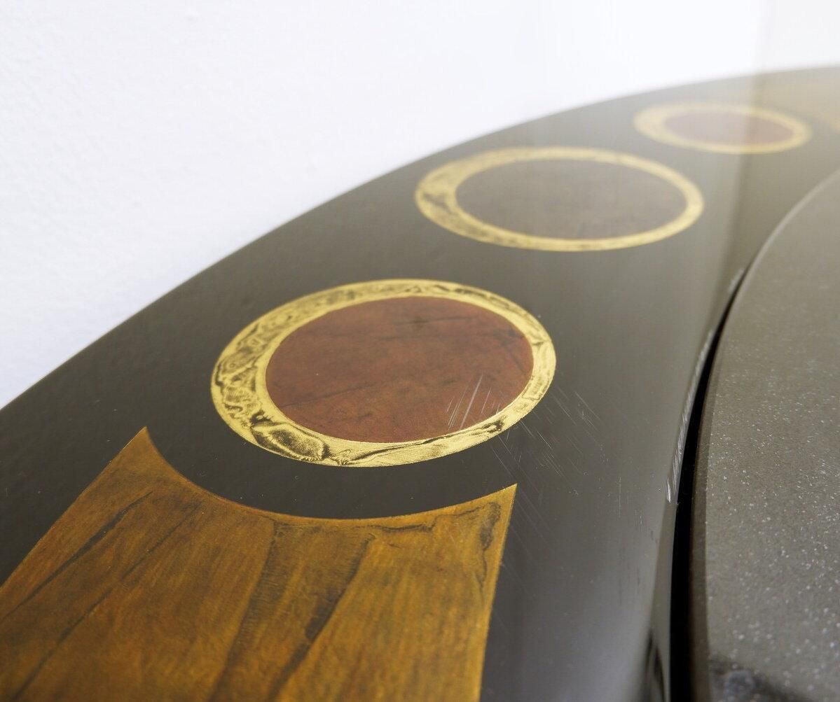 Large Coffee Table By Antonio Lupi 1/1 Black Granit Top    Italy Circa 1970 photo vintage