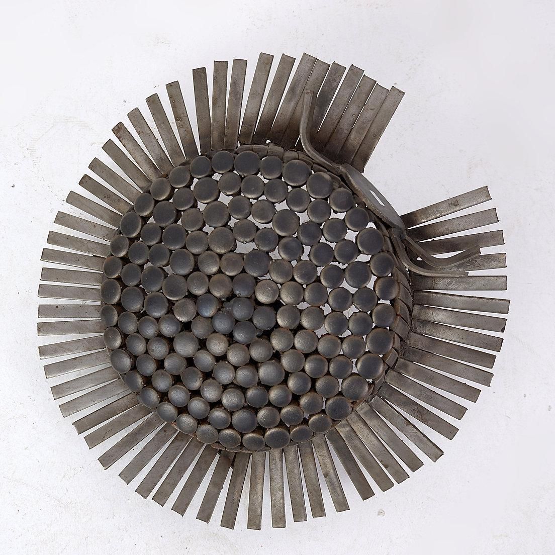 Mid Century Modern Metal Sculpture 'Hat' By Unknown Artist, 37cm photo 648.0