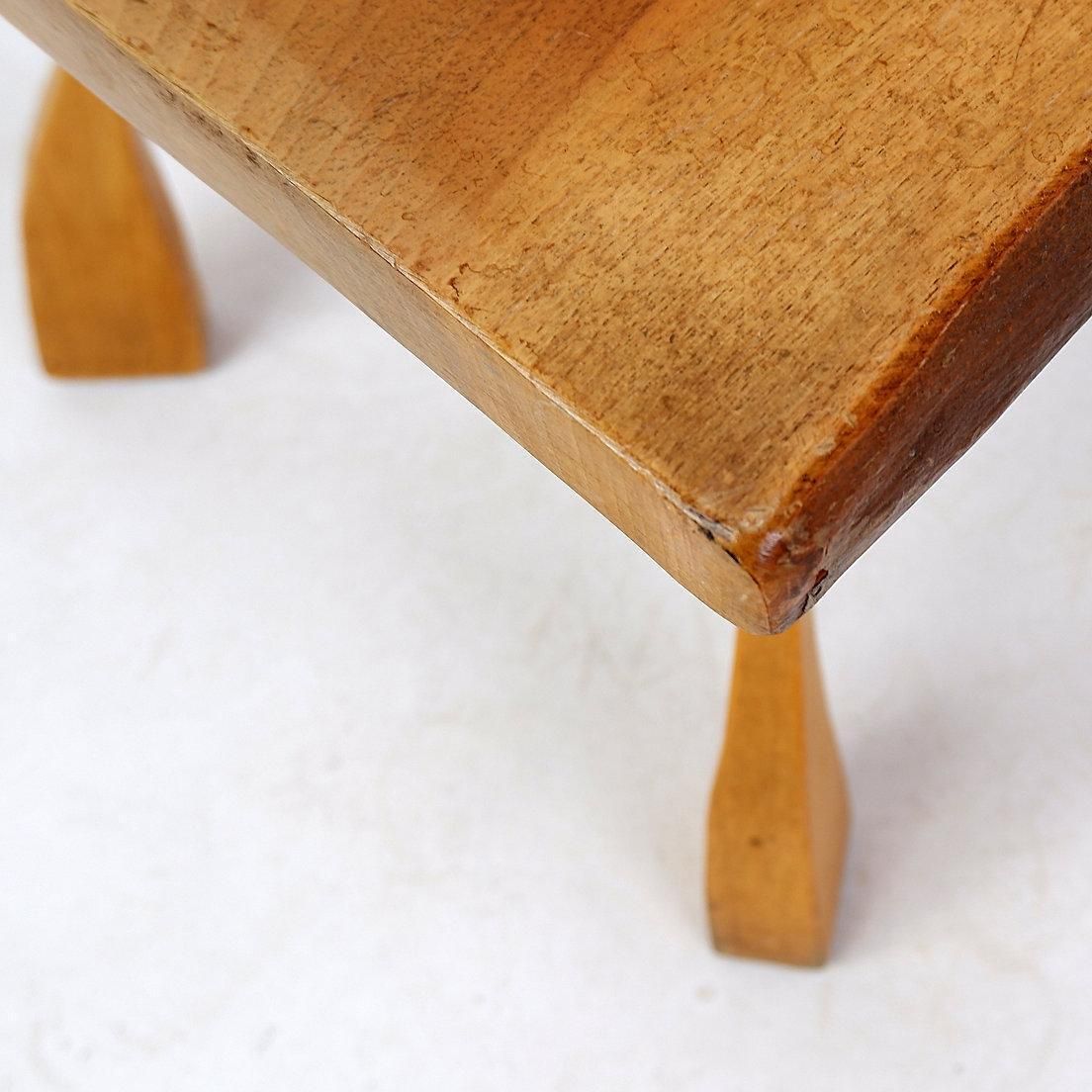 Mid Century Wood Coffee Table In Brutalist Wabi Sabi Style photo buy