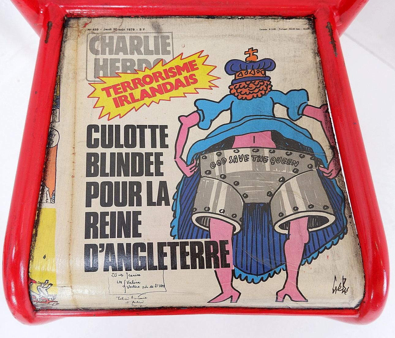 Set Of 3 Mullca 510 Revisited Chairs "Charlie Hebdo" photo buy