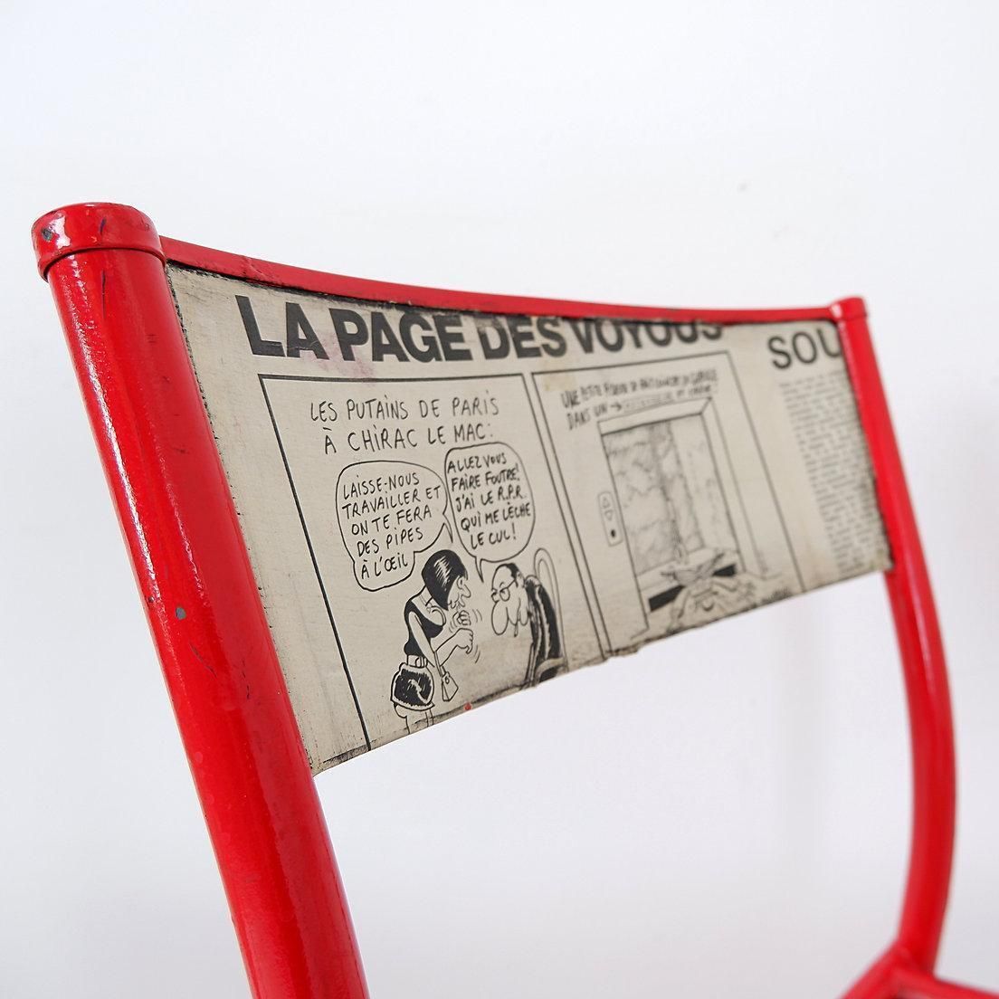photo furniture Set Of 3 Mullca 510 Revisited Chairs "Charlie Hebdo"