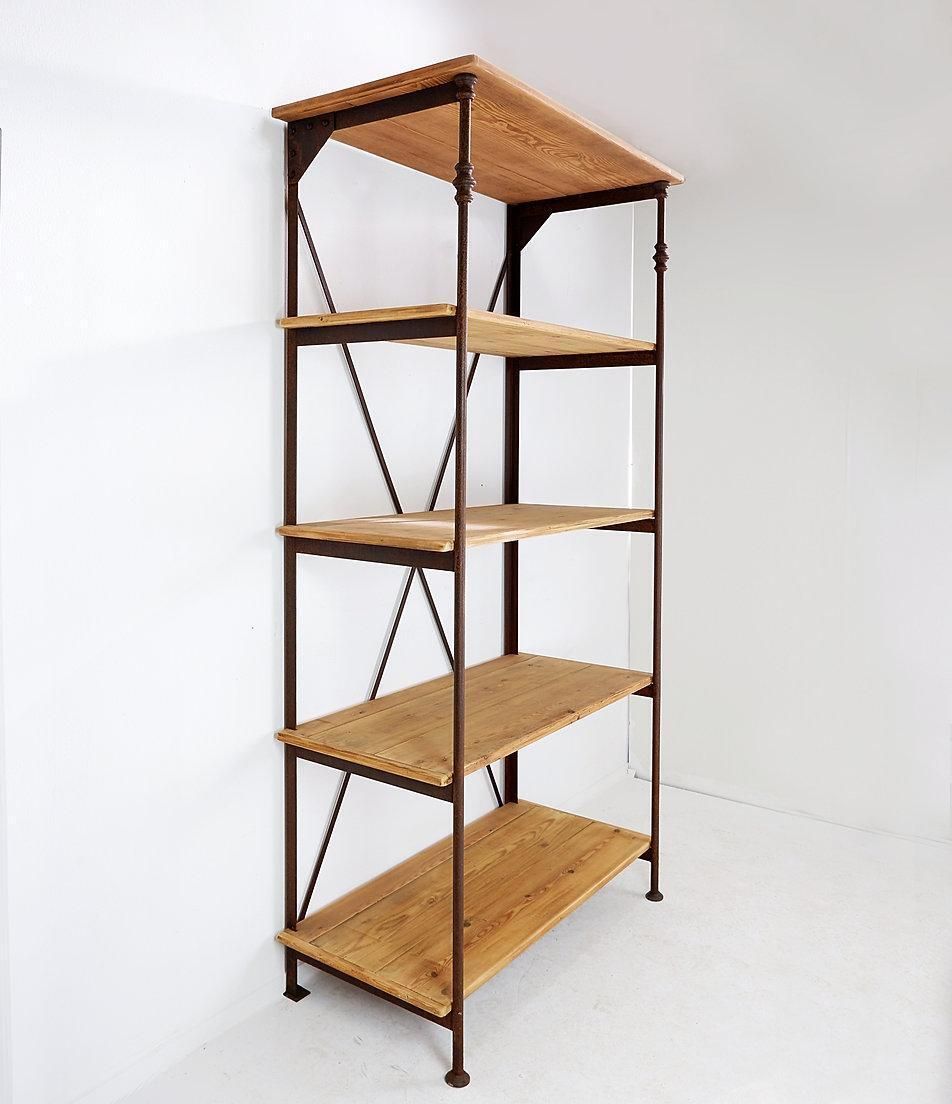 20th Century Industrial Shelf By Théodore Scherf, Iron And Wood photo for sale