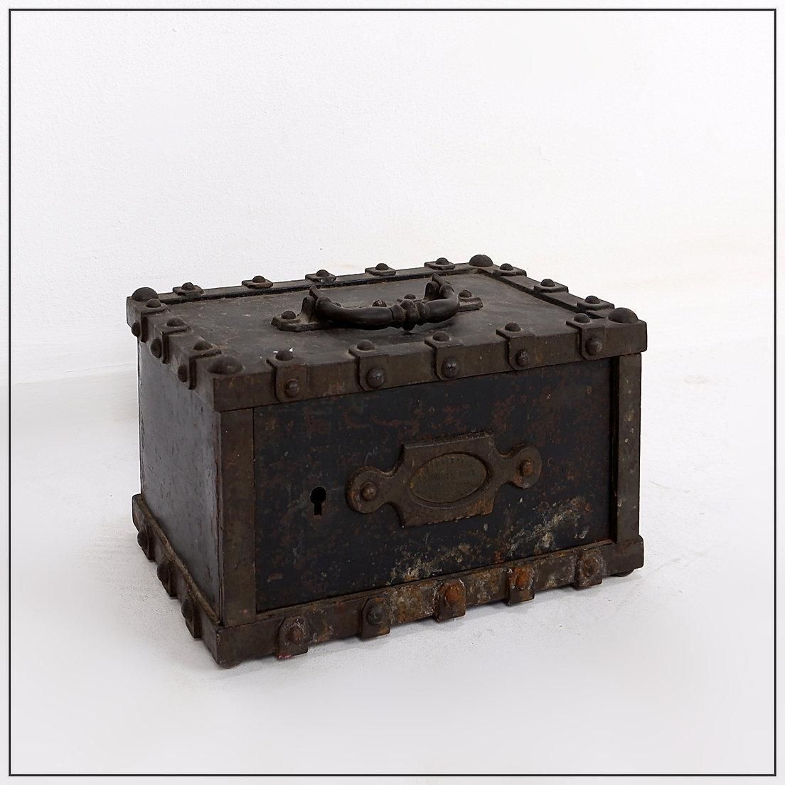 photo for sale Antique Bauche Incombustible Cast Iron Safe From Northeastern France, 1865