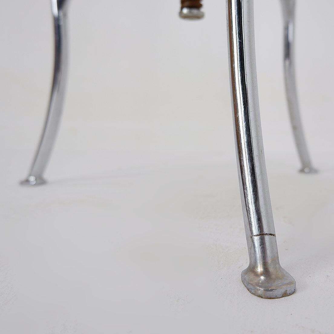 Stainless Steel Swivel Medical Stool, Industrial Style, England, 1960s photo vintage