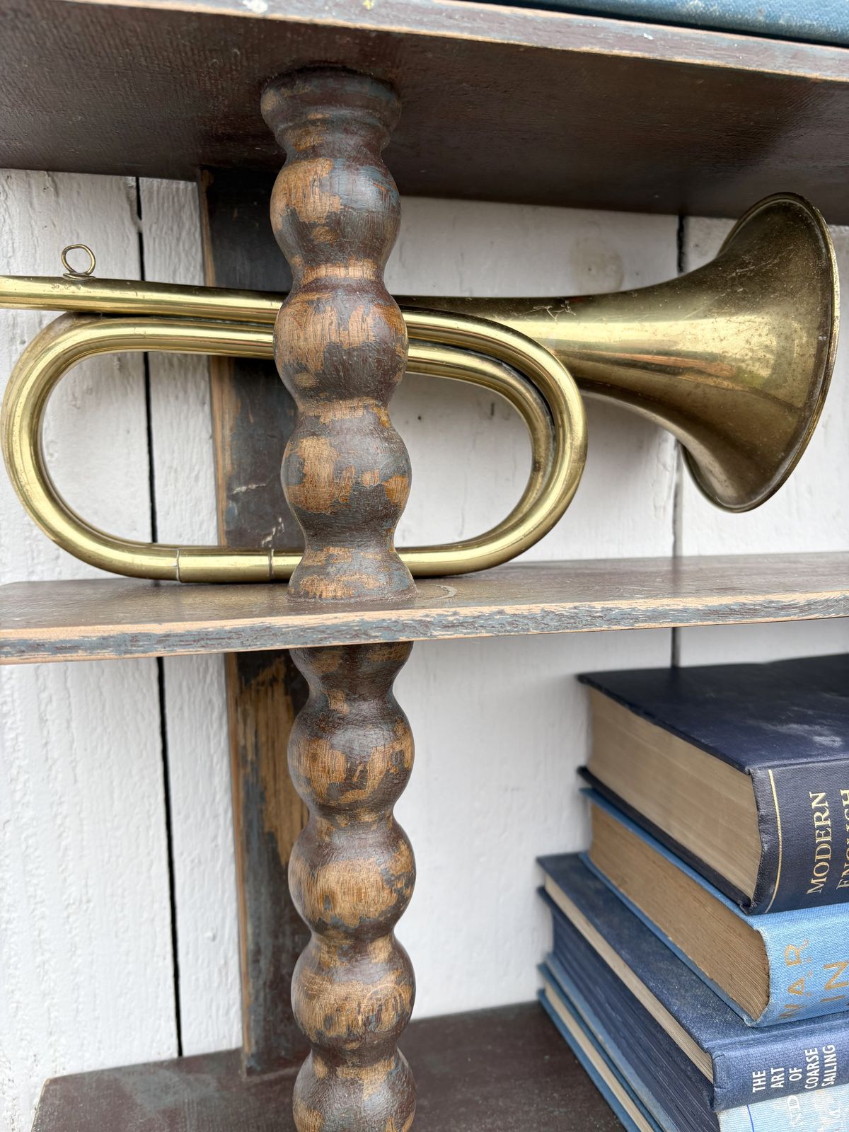 275.0 Antique French Bobbin Spool Hanging Shelves photo