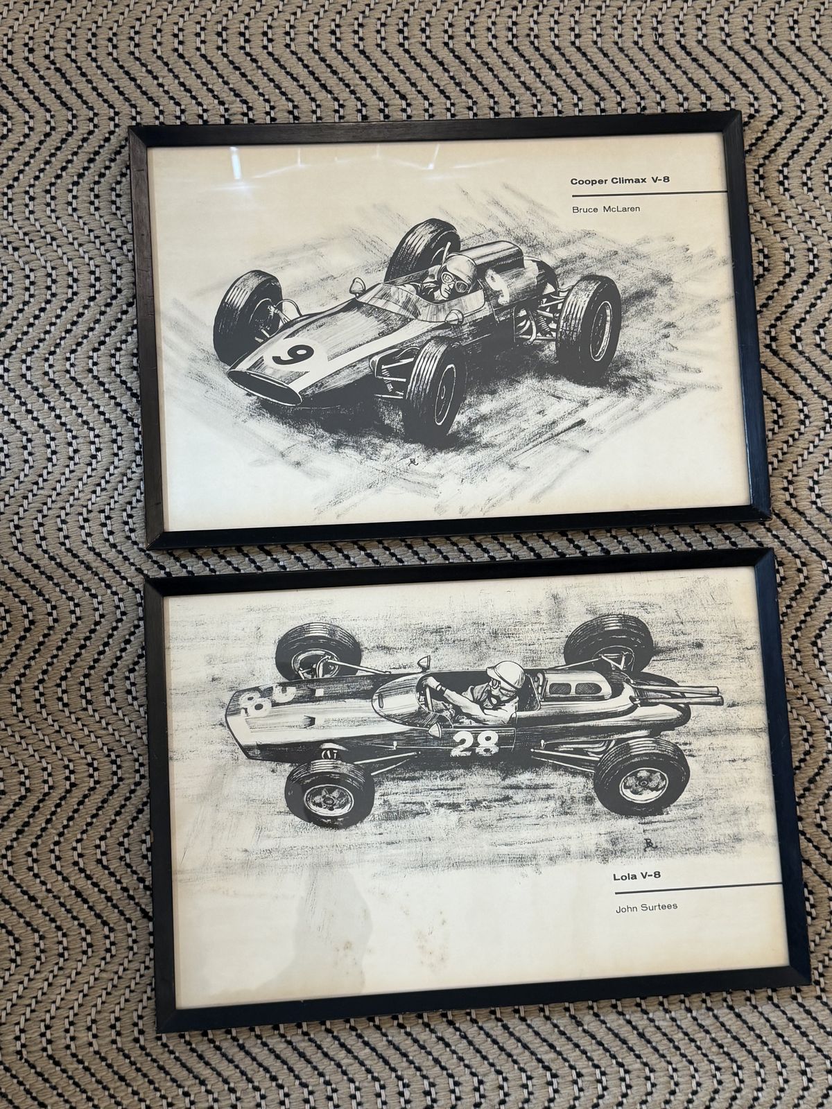 Vintage F1 Prints, Surtees & Mclaren C. 1962 photo furniture