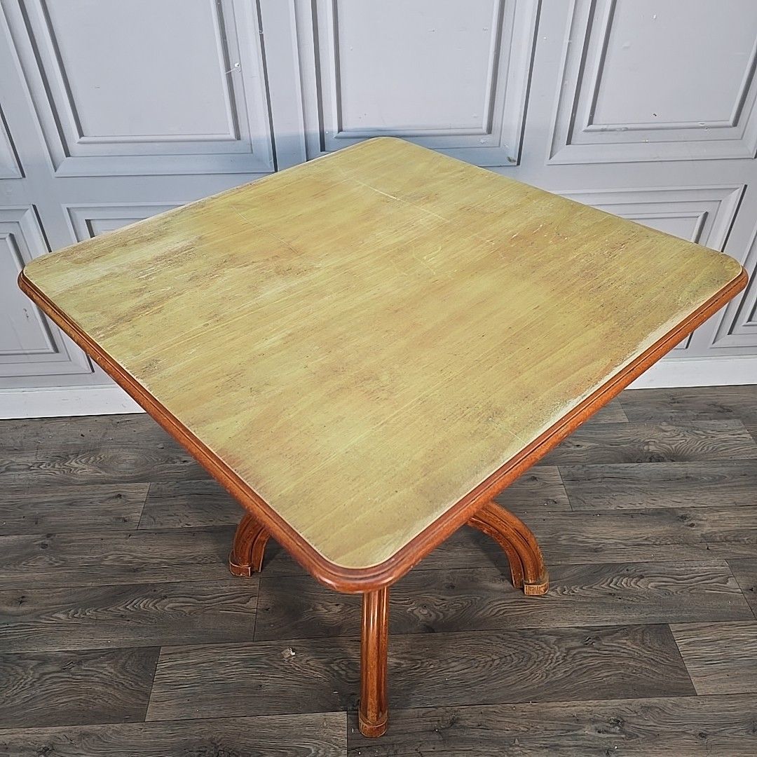 Retro Bentwood Bistro Table Andy Thornton Cafe Pub Vintage Thonet Style Wood photo for sale