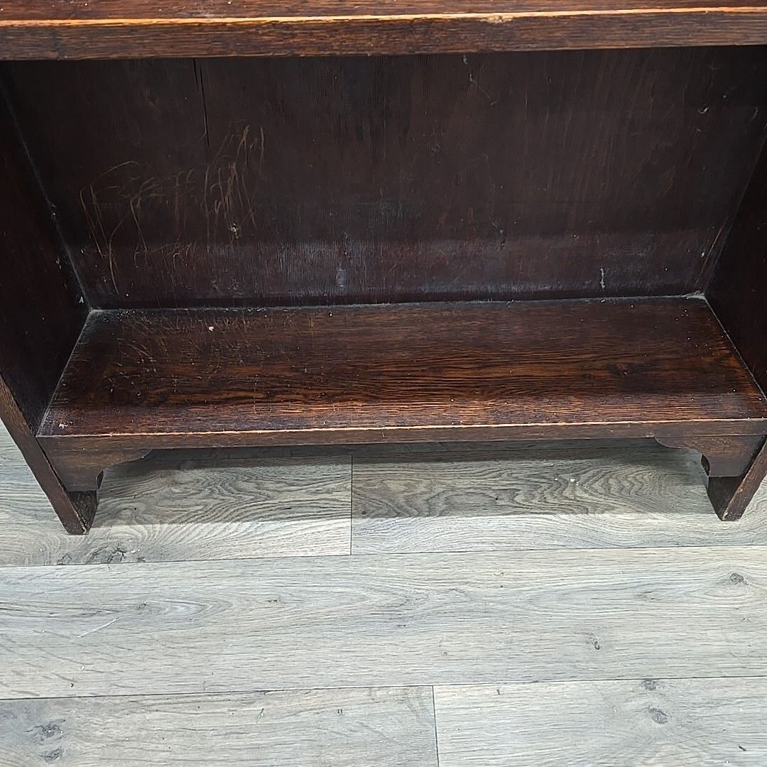 Antique Bookcase Shelf / Shelves Vintage Solid Oak Wooden Dome Top Freestanding photo vinterior