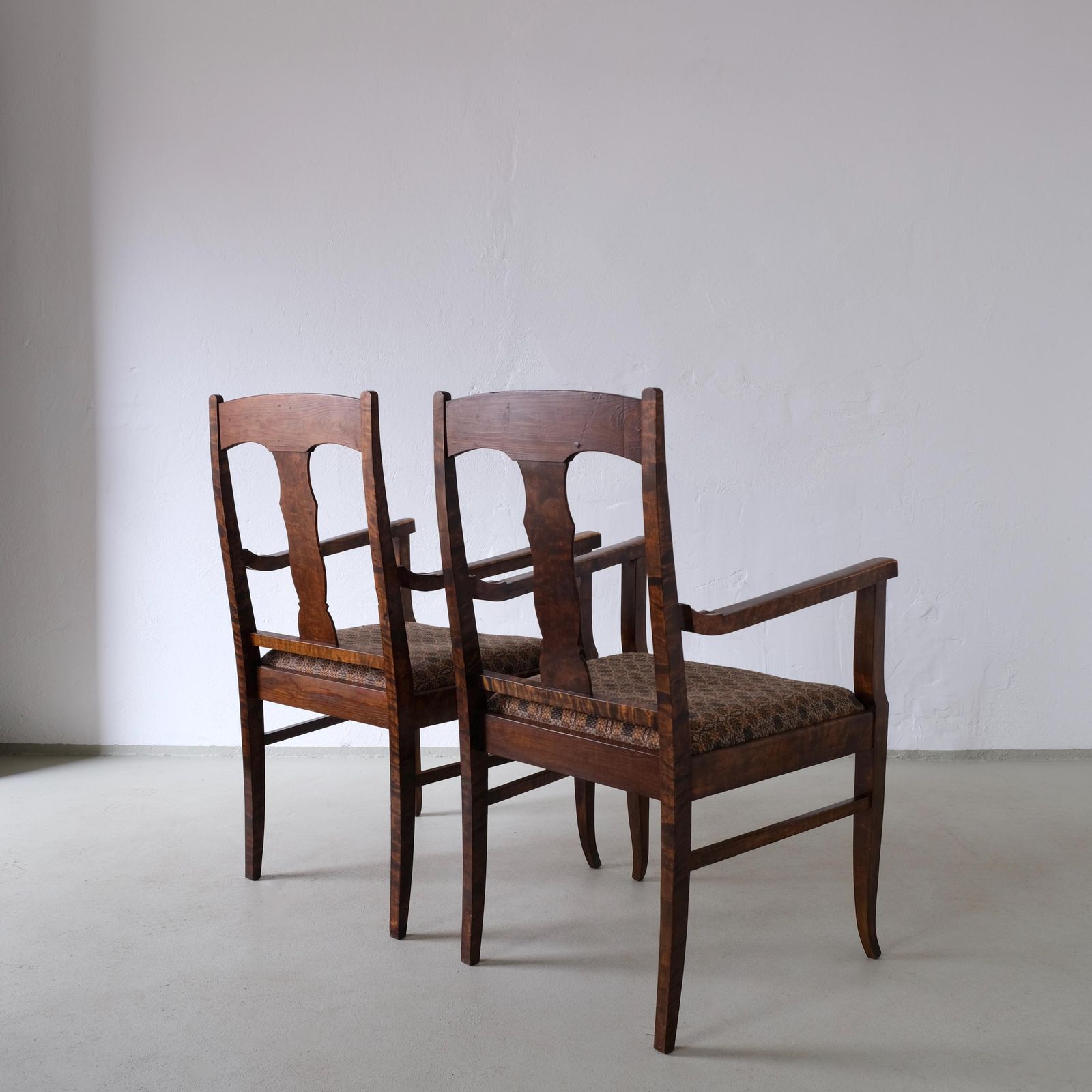 Biedermeier Satijnberk Fauteuils | Zweden | Set van 2 photo buy