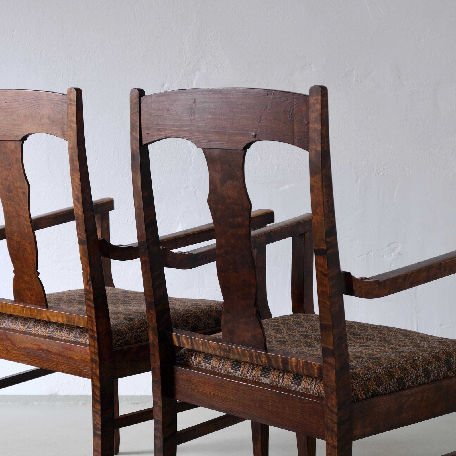 photo for sale Biedermeier Satijnberk Fauteuils | Zweden | Set van 2