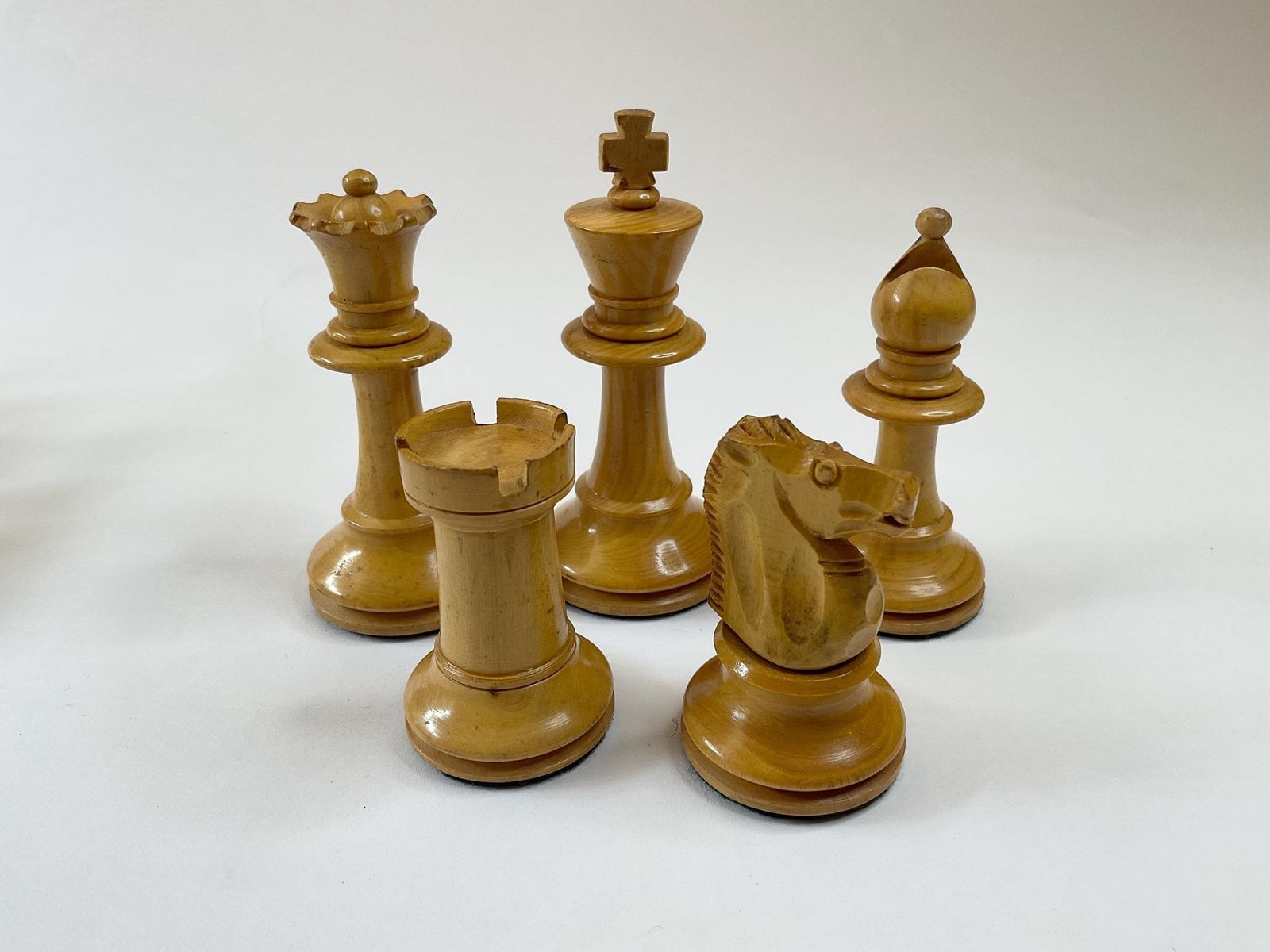 Antique Victorian Staunton Chess Set – 3.25” King – Weighted & Finely Carved photo buy