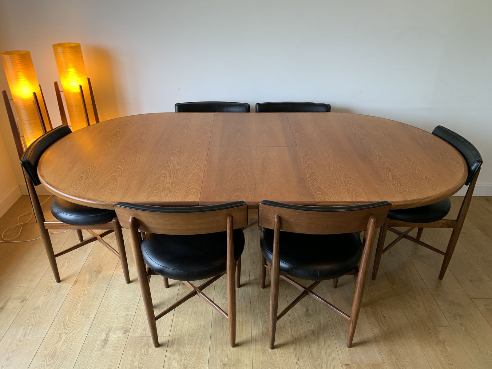 Restored G Plan Fresco Extending Table & 6 (Or 8) Victor Wilkins Dining Chairs photo for sale